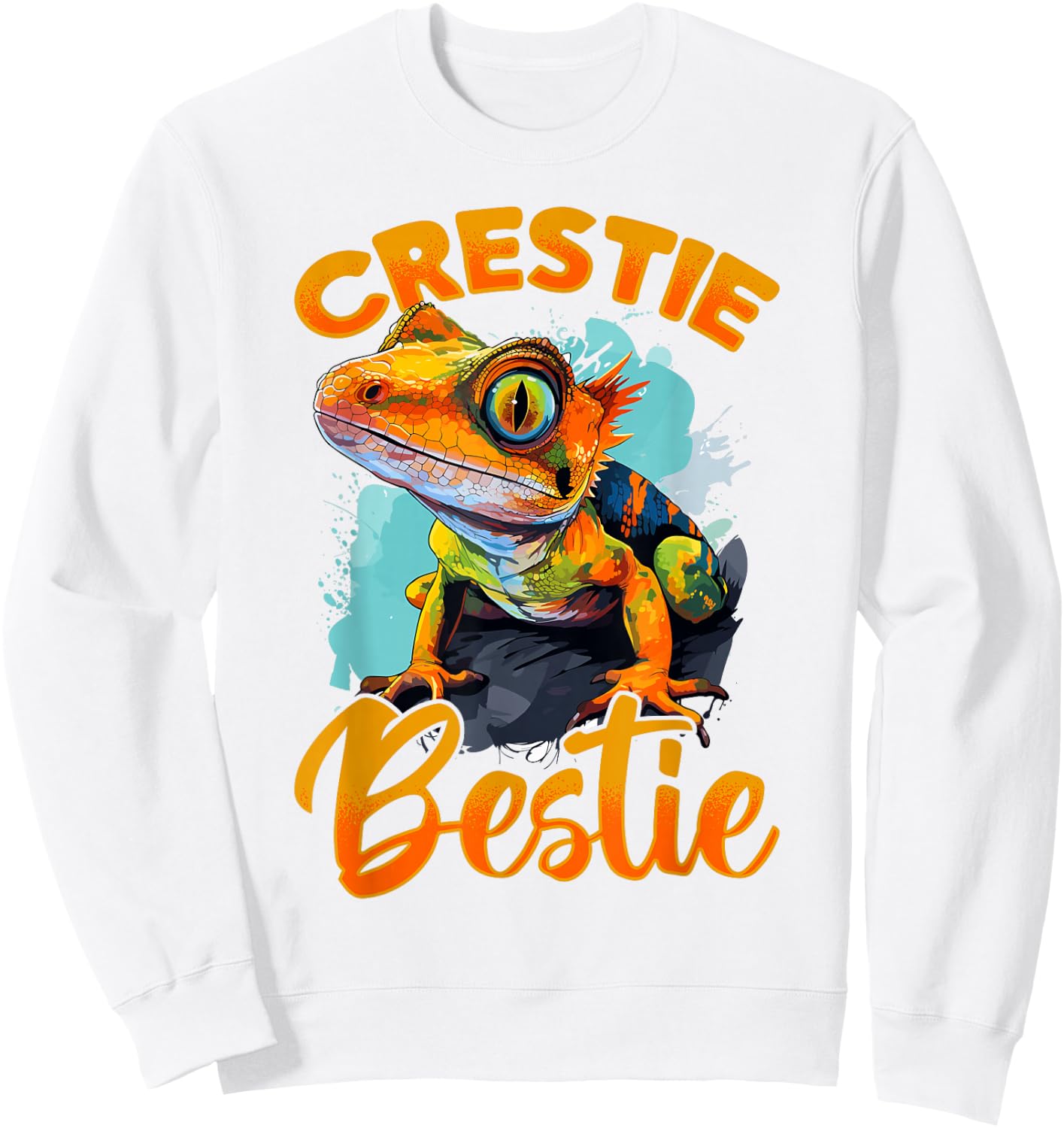 Crested Gecko Reptile - Crestie Bestie Sweatshirt - Sweatshirt | White