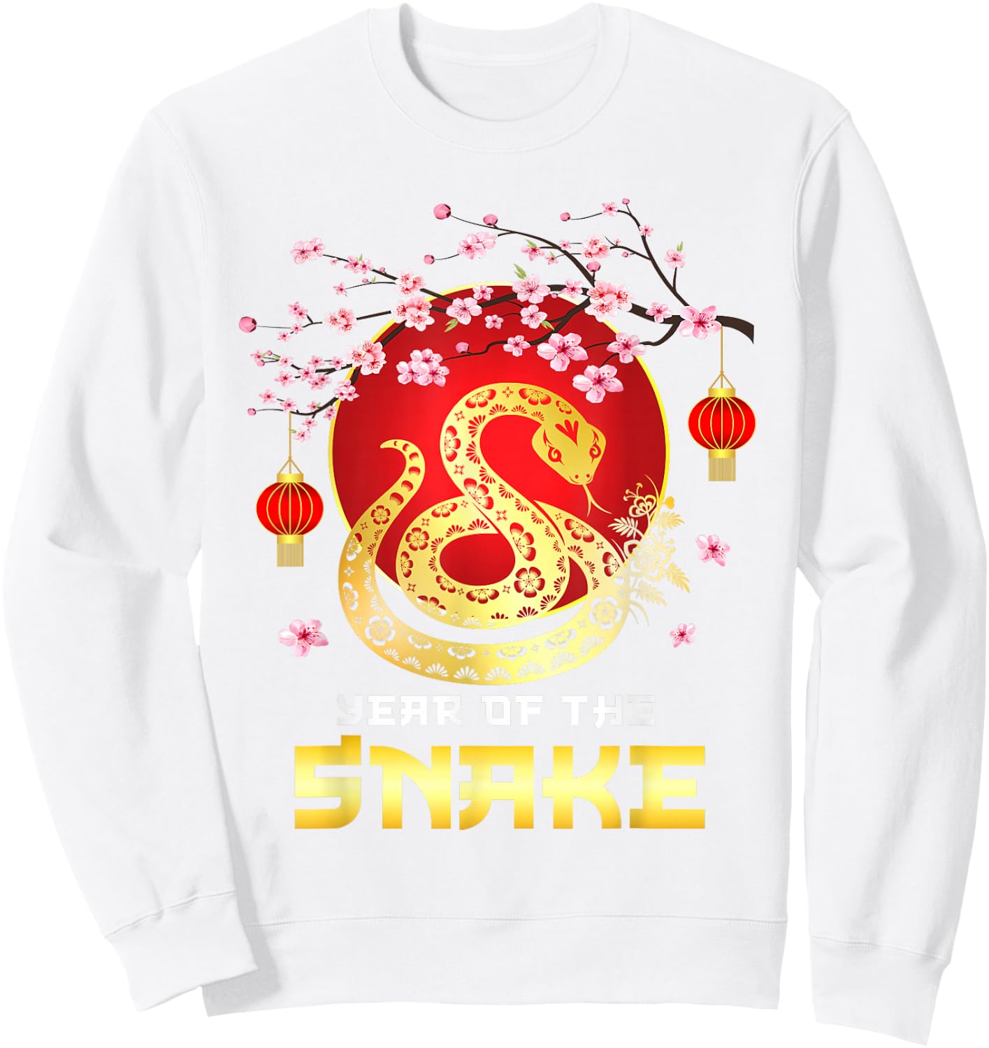 Amazing Year of The Snake 2025 Chinese New Year Zodiac Snake Sweatshirt - Sweatshirt | White