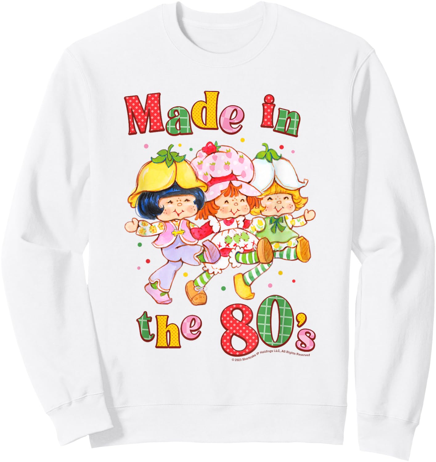 Strawberry Shortcake Made in The Eighties Patchwork Logo Sweatshirt - Sweatshirt | White