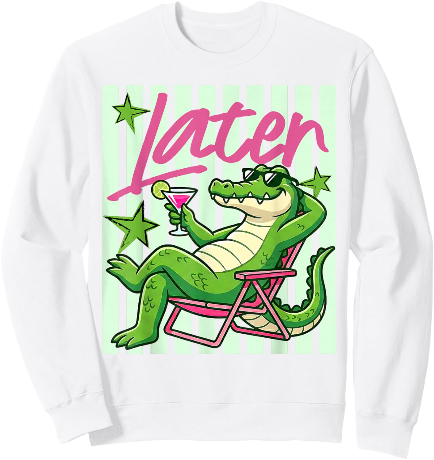 Later Gator Cute Graphic Funny Alligator Sweatshirt - Sweatshirt | White