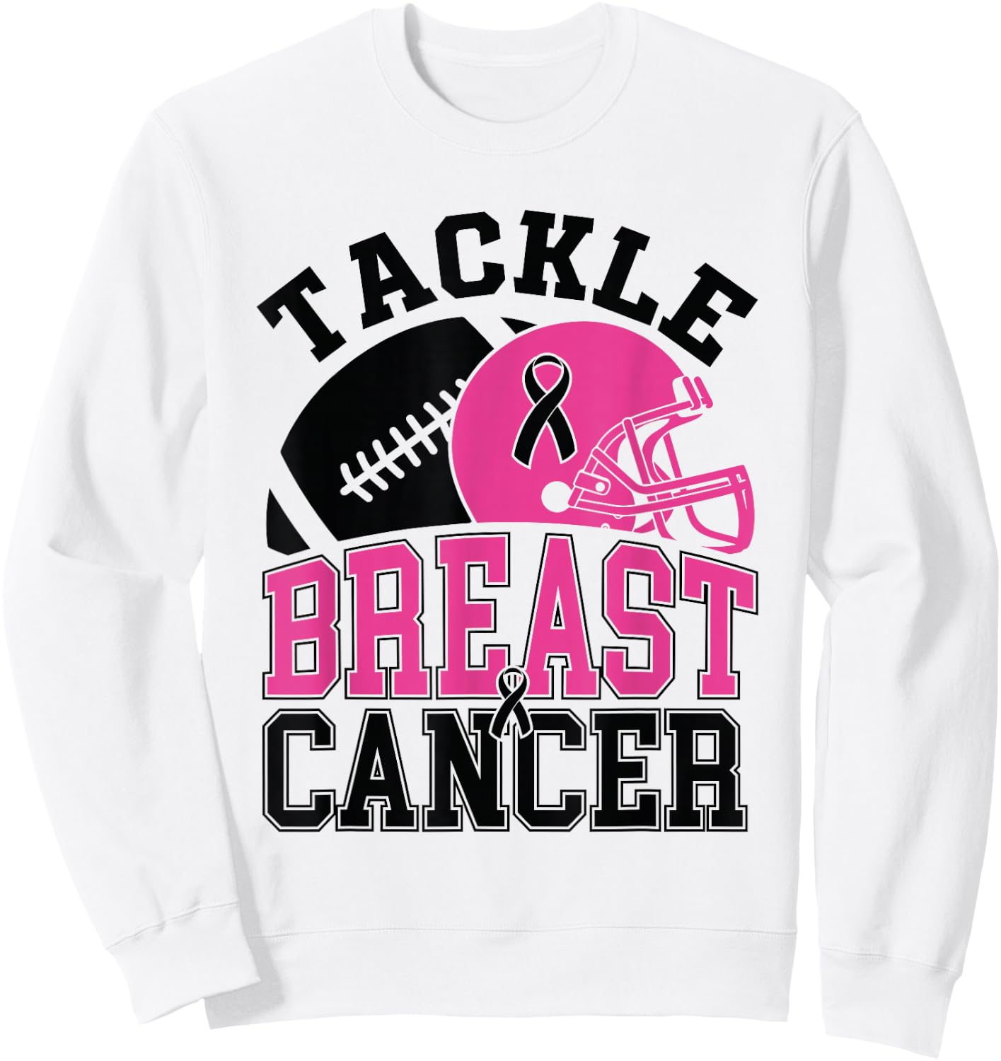 Tackle Breast Cancer Awareness American Football Women Kids Sweatshirt - Sweatshirt | White
