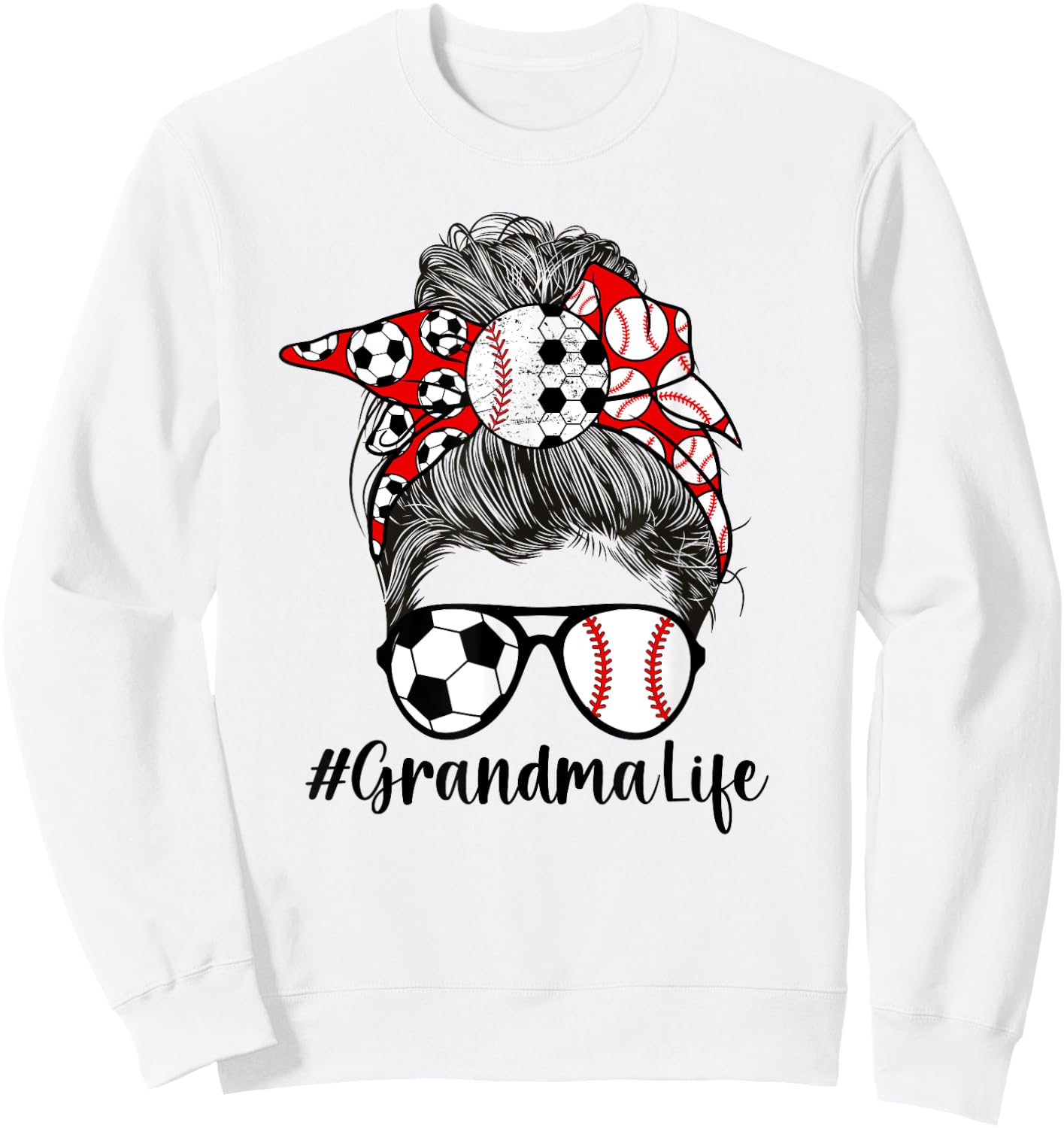 Soccer Baseball Grandma Life Baseball Soccer Grandma Sweatshirt - Sweatshirt | White
