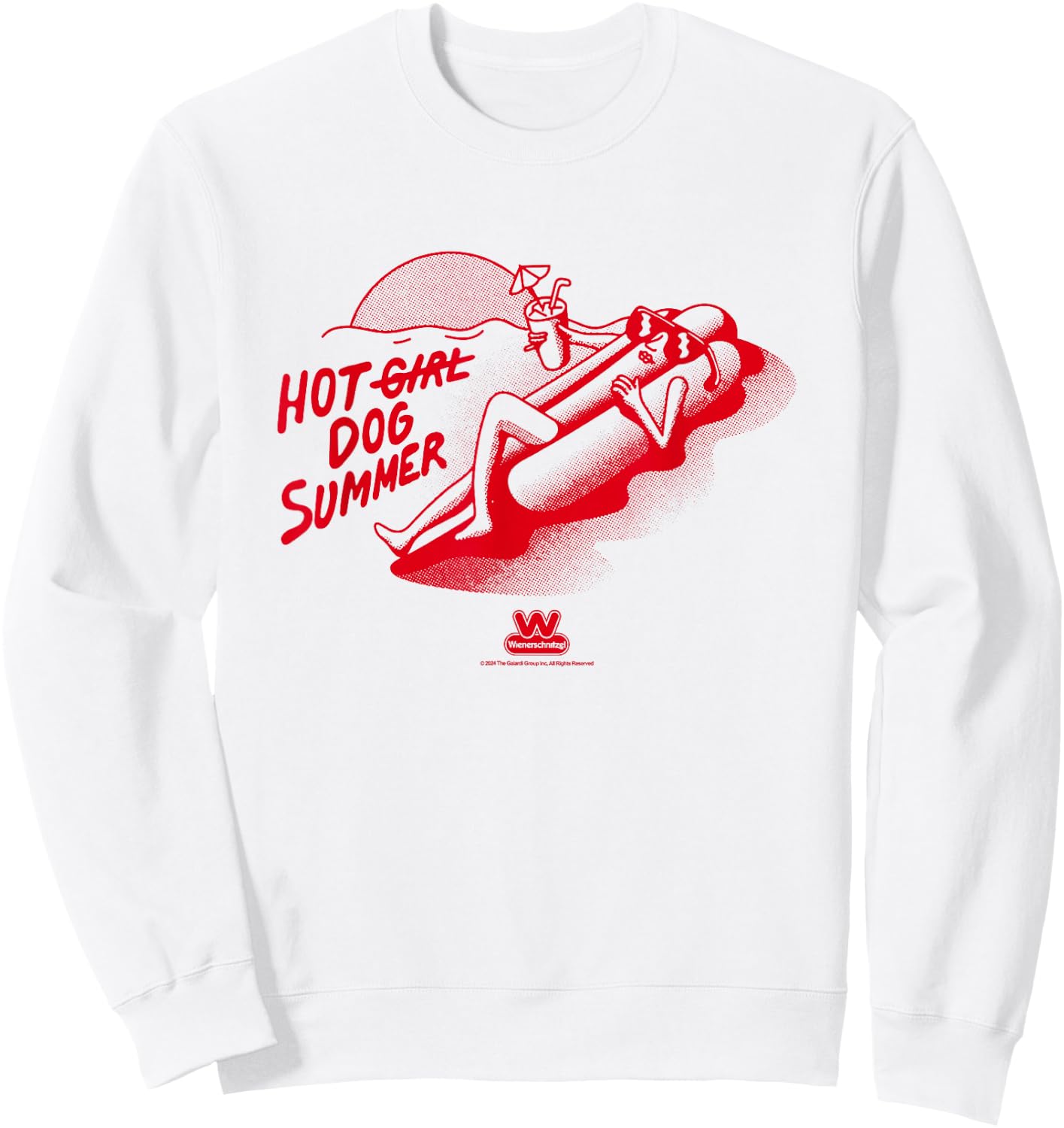Wienerschnitzel Hot Girl Dog Summer Vintage Logo Sweatshirt - Sweatshirt | White
