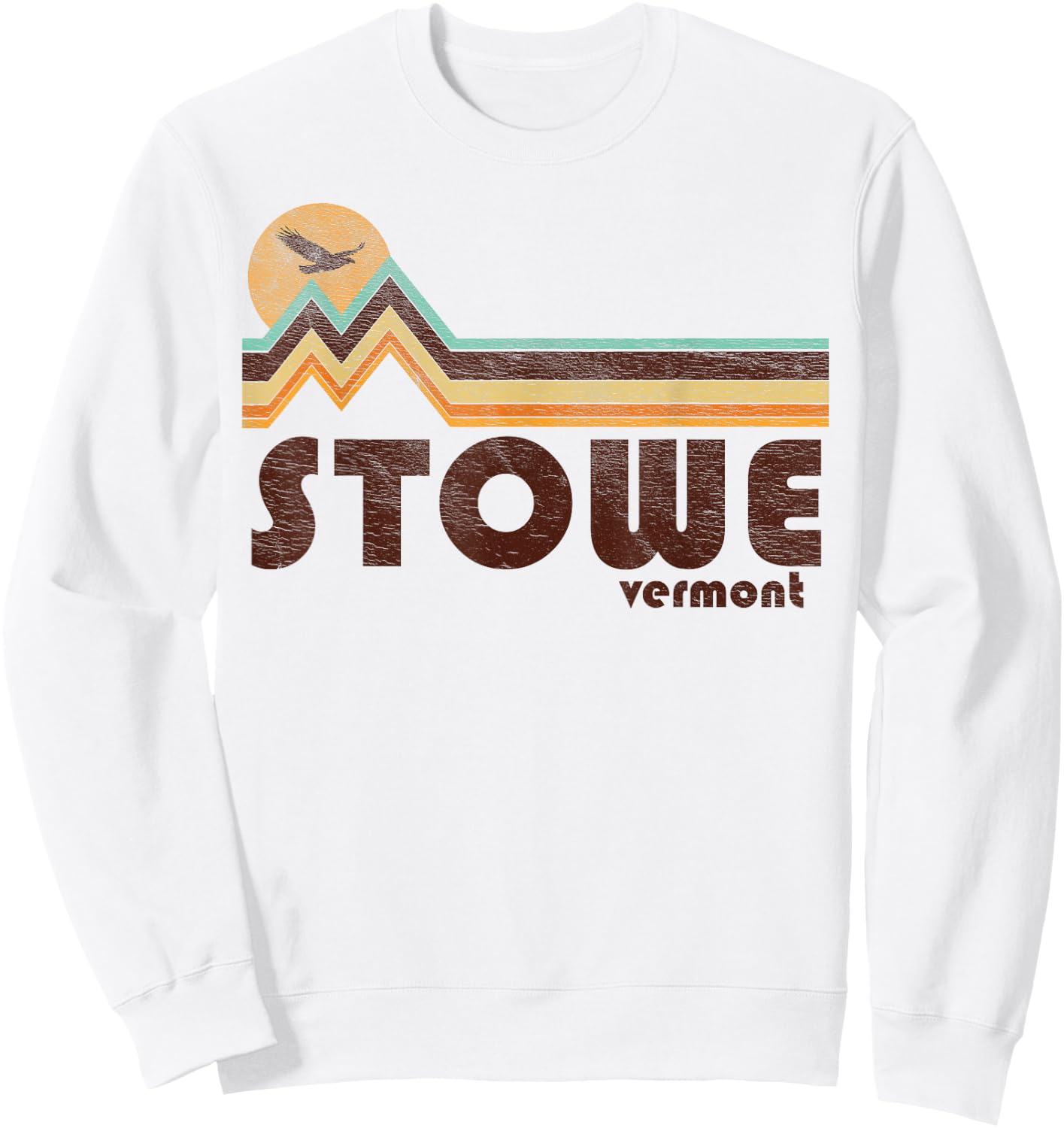 Stowe Vermont VT 70s 80s Retro Style Vintage Souvenir Travel Sweatshirt - Sweatshirt | White