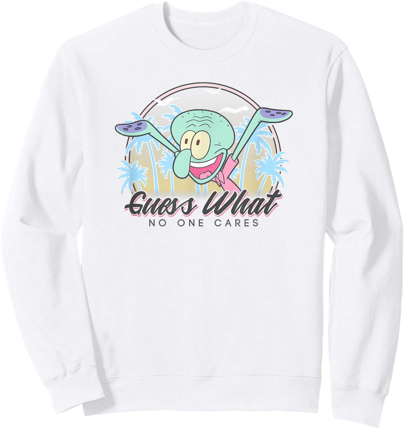 Spongebob Squarepants Squidward Guess What No One Cares! Sweatshirt - Sweatshirt | White