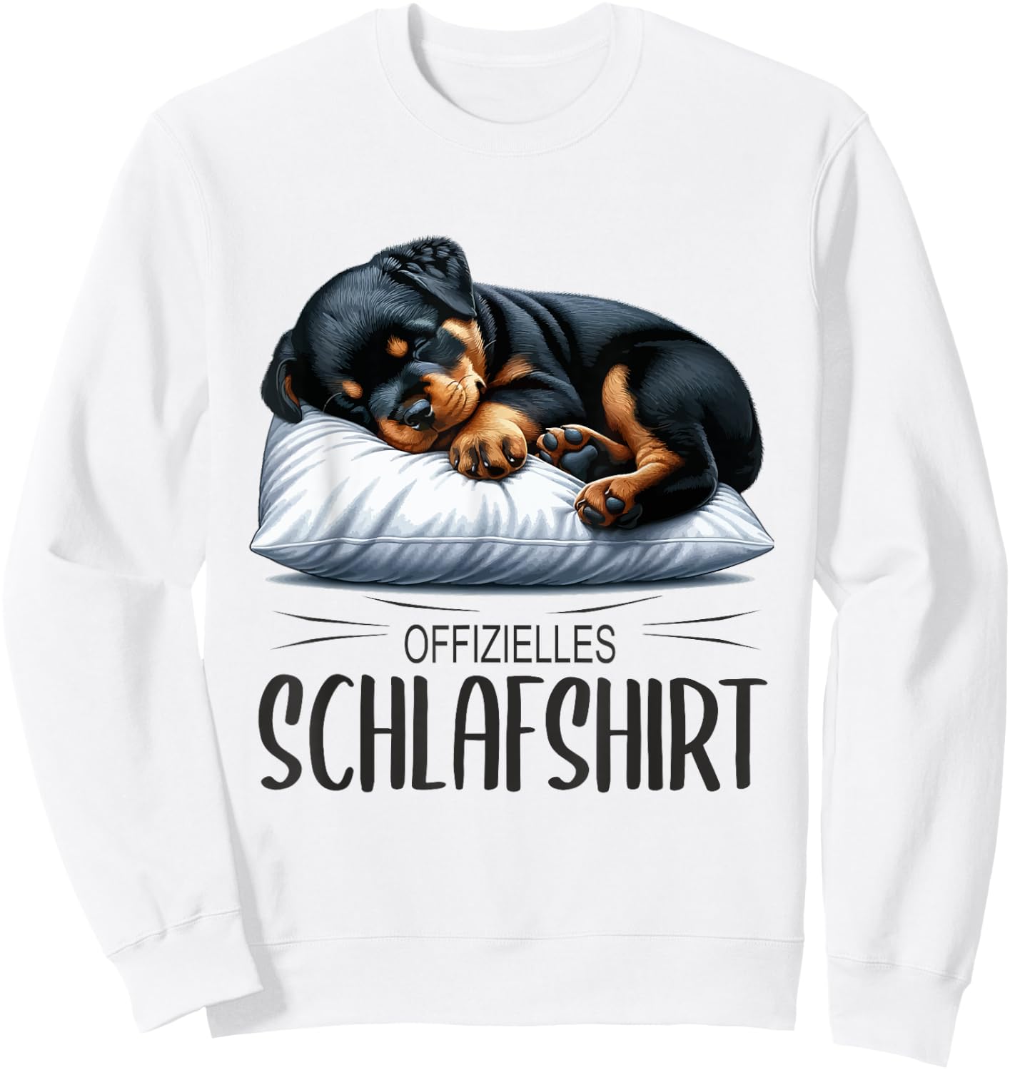 Pyjamas Official Sleep Shirt Cute Dog Rottweiler , gray Sweatshirt - Sweatshirt | White