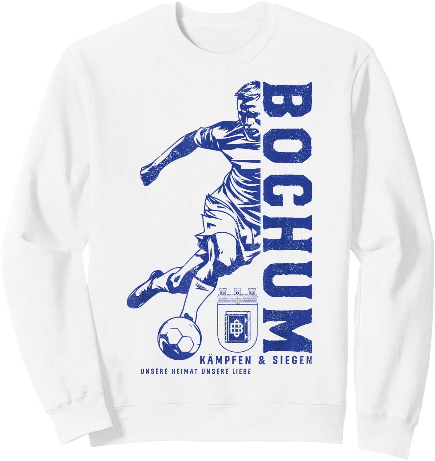 Bochum with German Text "Unsere Heimat Unsere Liebe ", White Sweatshirt - Sweatshirt | White