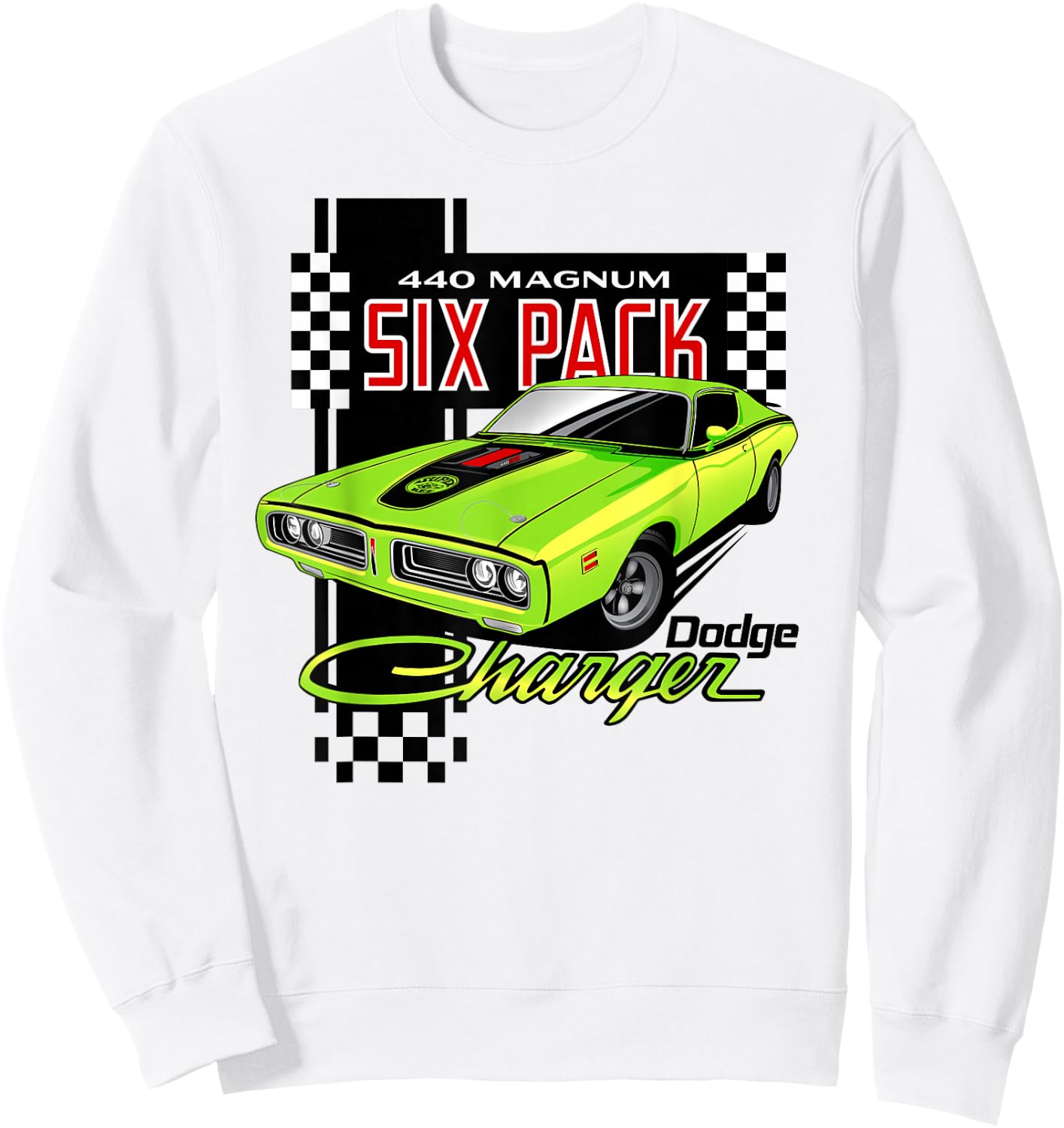 Dodge Charger 440 Magnum Sixpack Sweatshirt - Sweatshirt | White