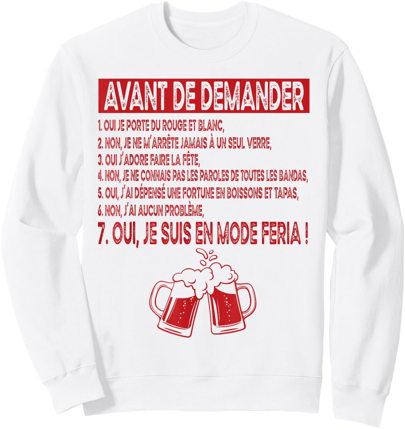 in Feria Fashion Basque Party Tapas and Aperitif South West Sweatshirt - Sweatshirt | White