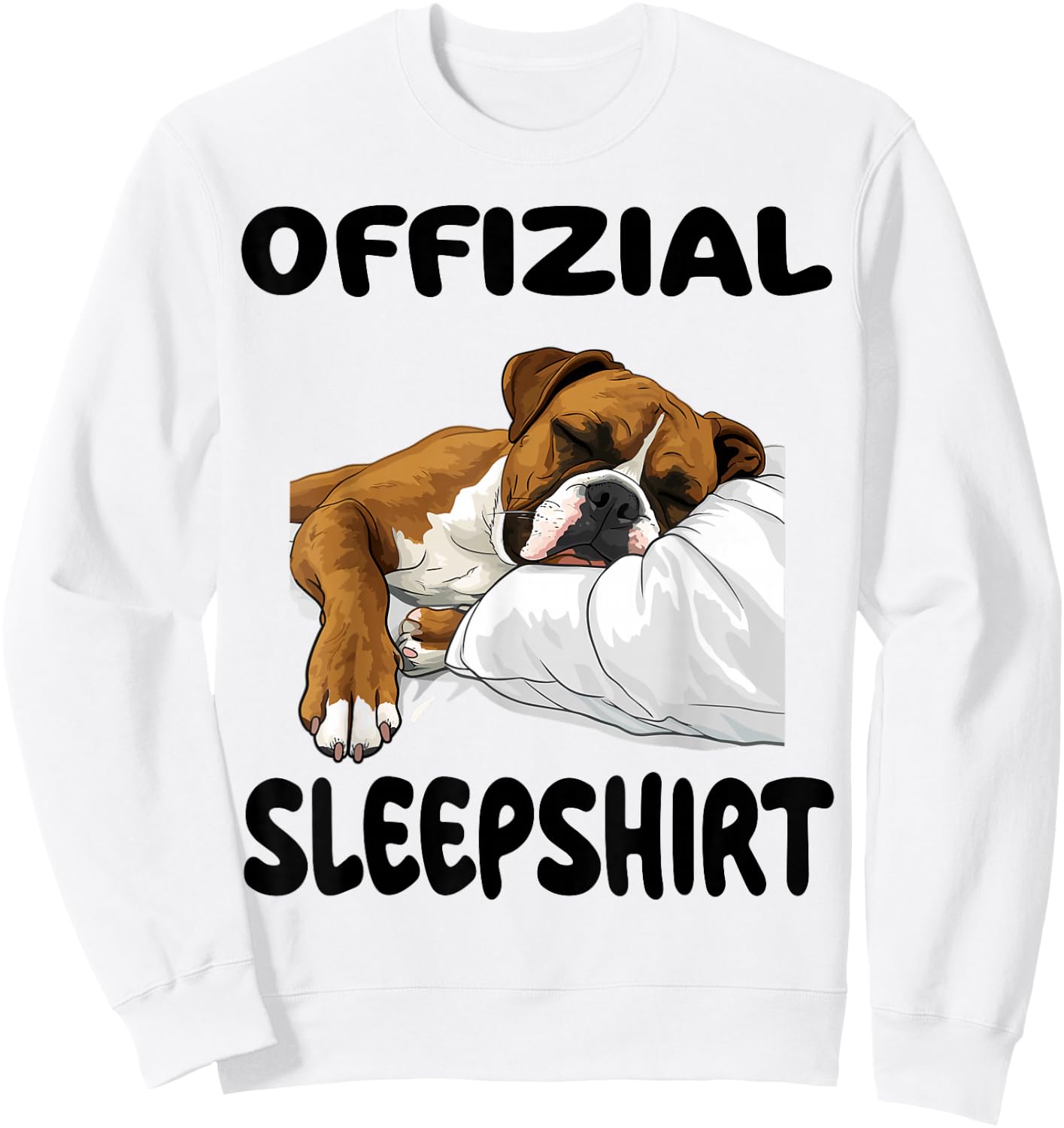 Boxer Dog Official Sleepshirt Pajamas Nightgown Sweatshirt - Sweatshirt | White