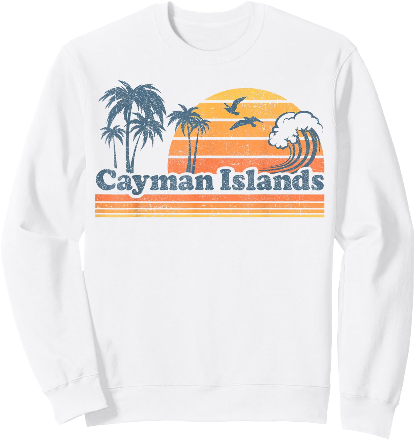 Cayman Islands Beach Summer Vacation Sun Vintage 70's Retro Sweatshirt - Sweatshirt | White