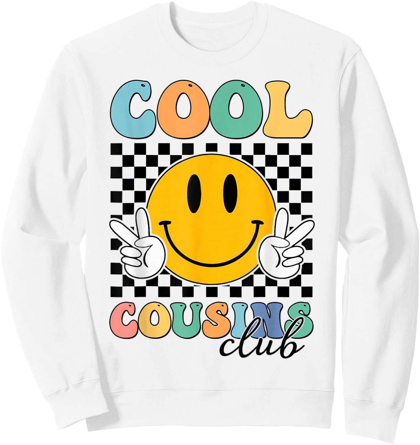 Cool Cousin Club Retro Cousin Matching Family Crew Sweatshirt - Sweatshirt | White