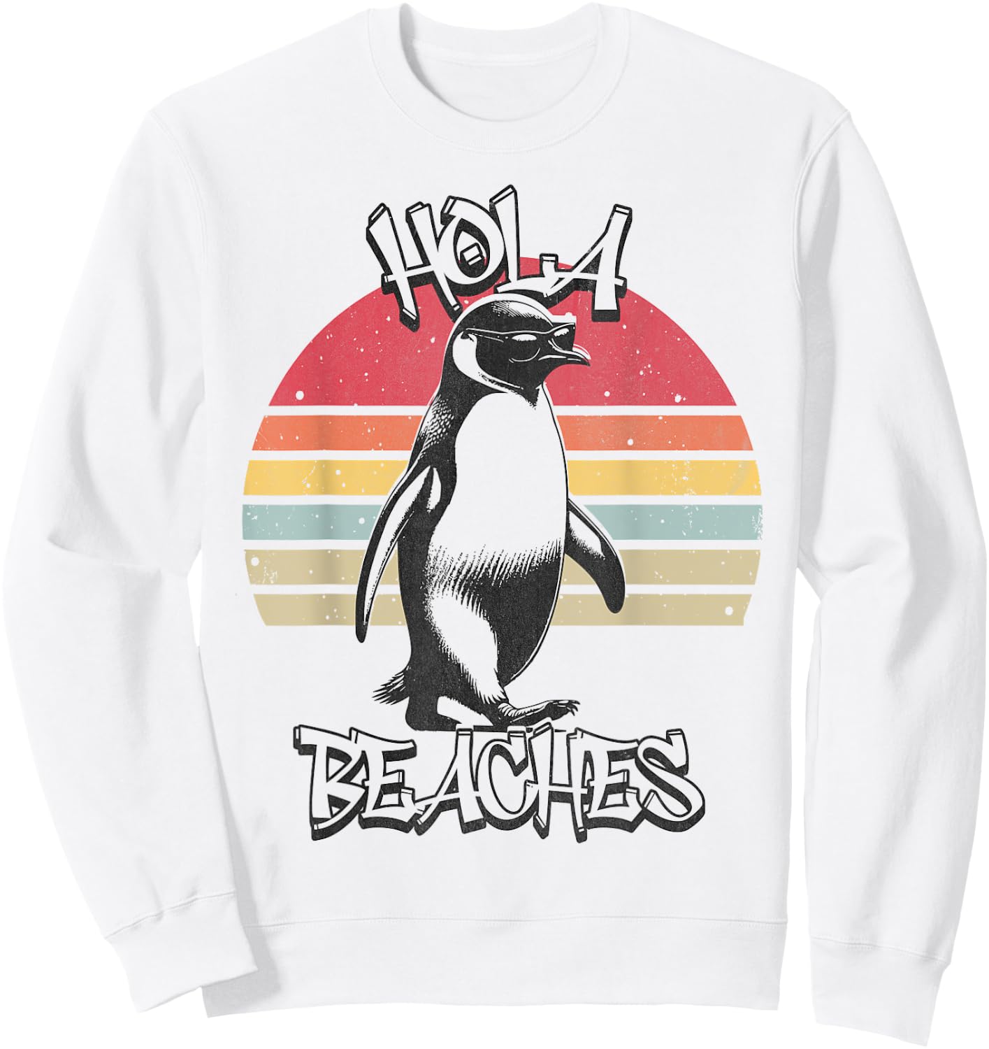 Hola-Beaches - Funny Beach Vacation Emperor Penguin Sweatshirt - Sweatshirt | White