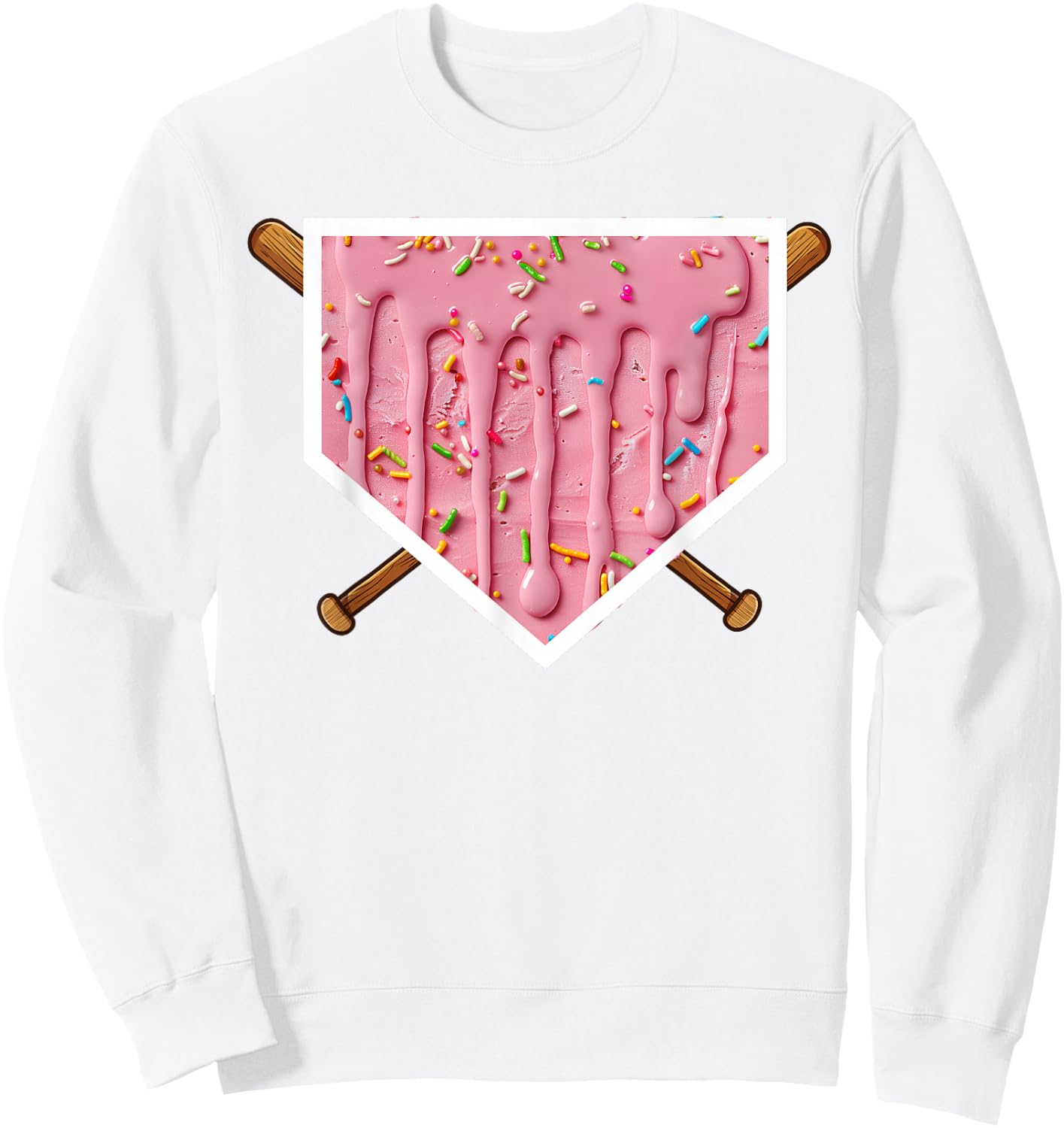 Baseball Drip For Boys Home Plate Drip Sweatshirt - Sweatshirt | White