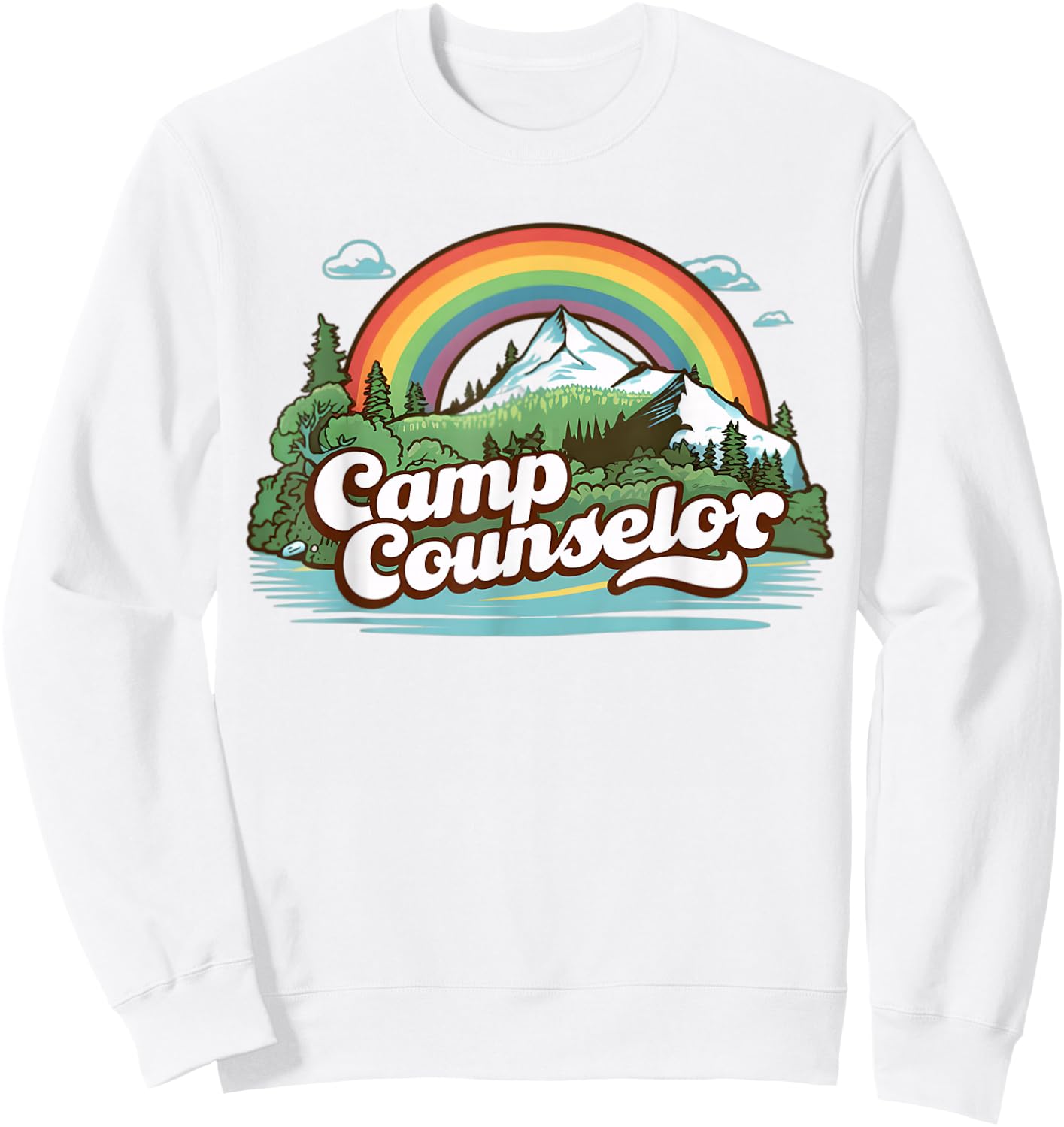 Summer Camp Director Staff Groovy Rainbow Camp Counselor Sweatshirt - Sweatshirt | White