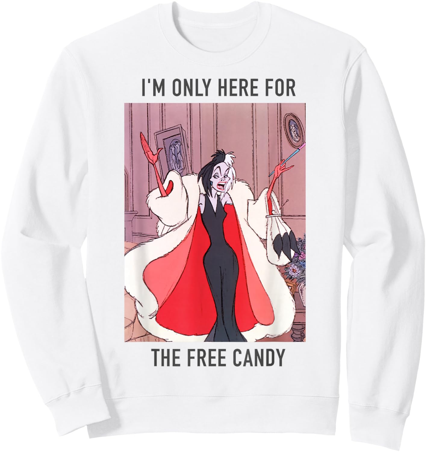 Disney 101 Dalmatians Halloween Cruella De Vil Poster Sweatshirt - Sweatshirt | White