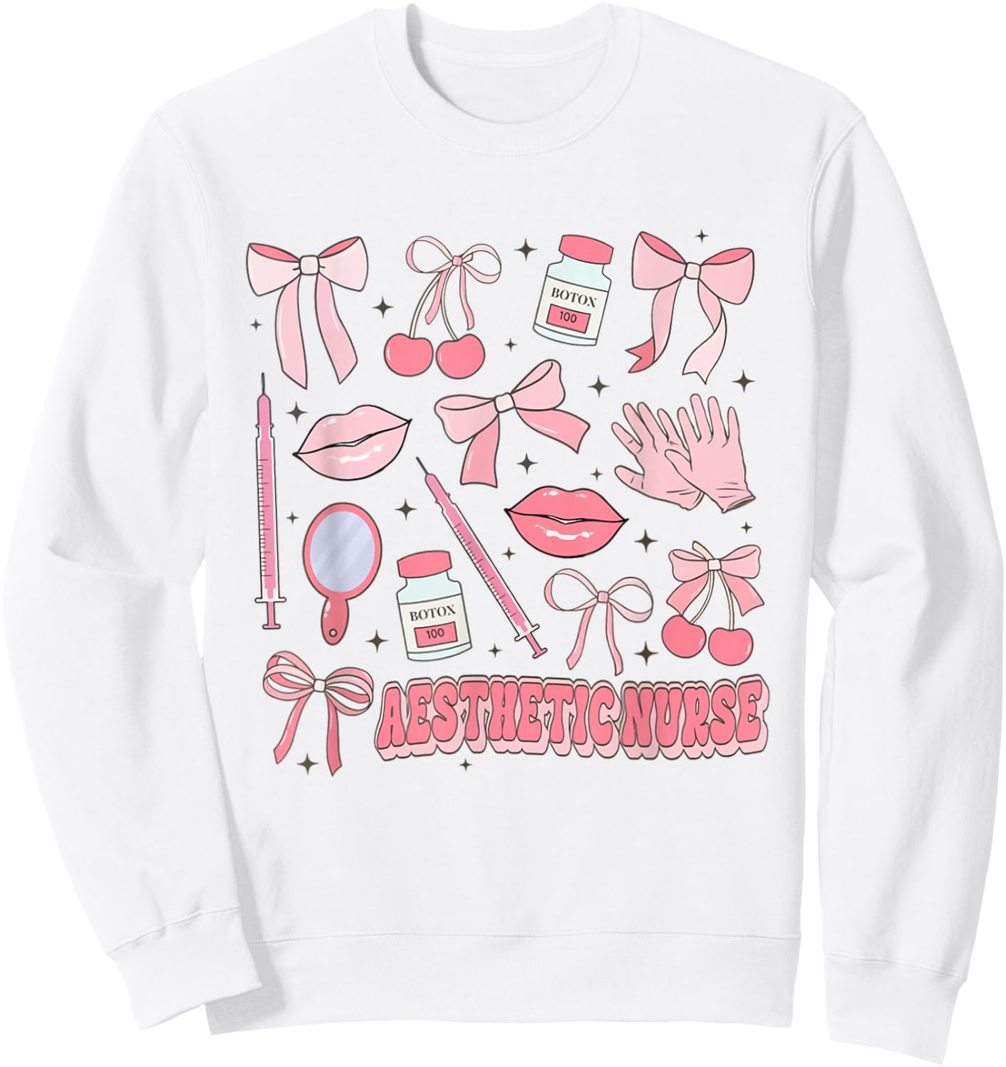 Coquette Aesthetic Nurse Injector Dermatology Botox Nurse Sweatshirt - Sweatshirt | White