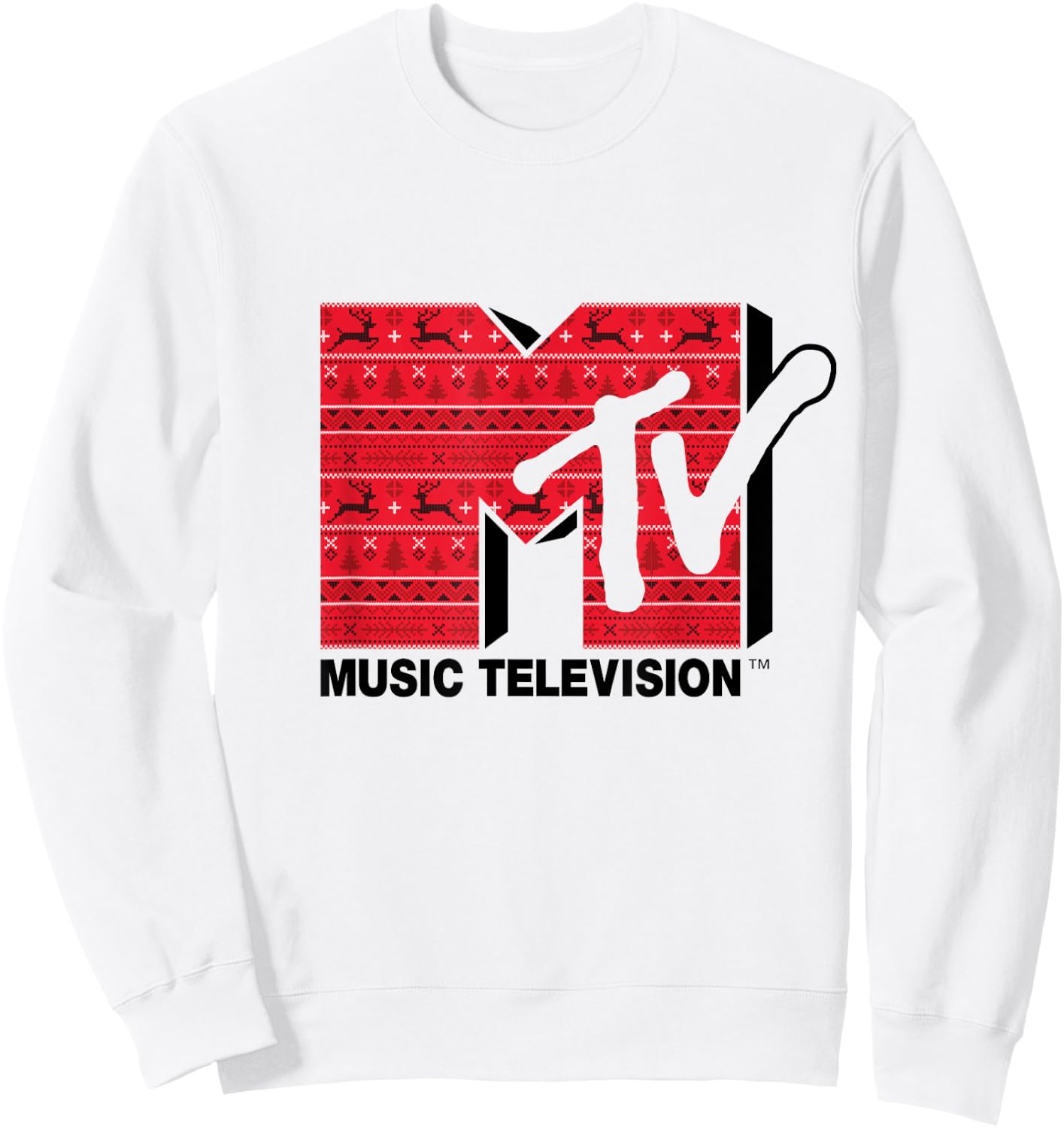 Mademark x MTV - The official MTV Logo in Ugly Christmas Style Sweatshirt - Sweatshirt | White