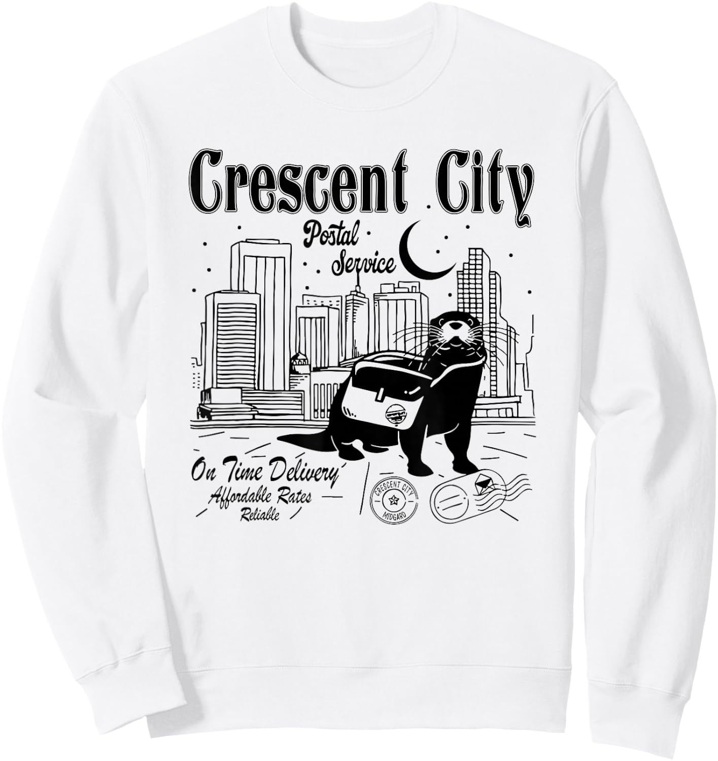 Crescent City Postal Service, Funny Crescent City Otter Sweatshirt - Sweatshirt | White