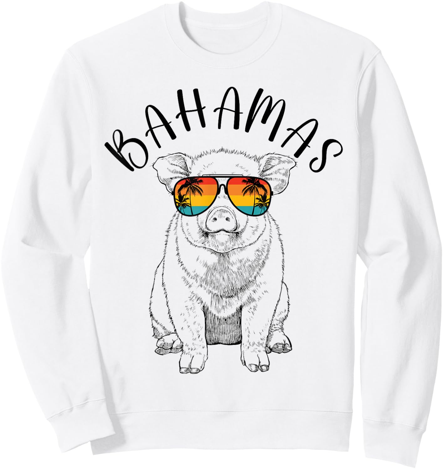 Bahamas Pig Bahamas Souvenir Family Vacation Trip Sweatshirt - Sweatshirt | White