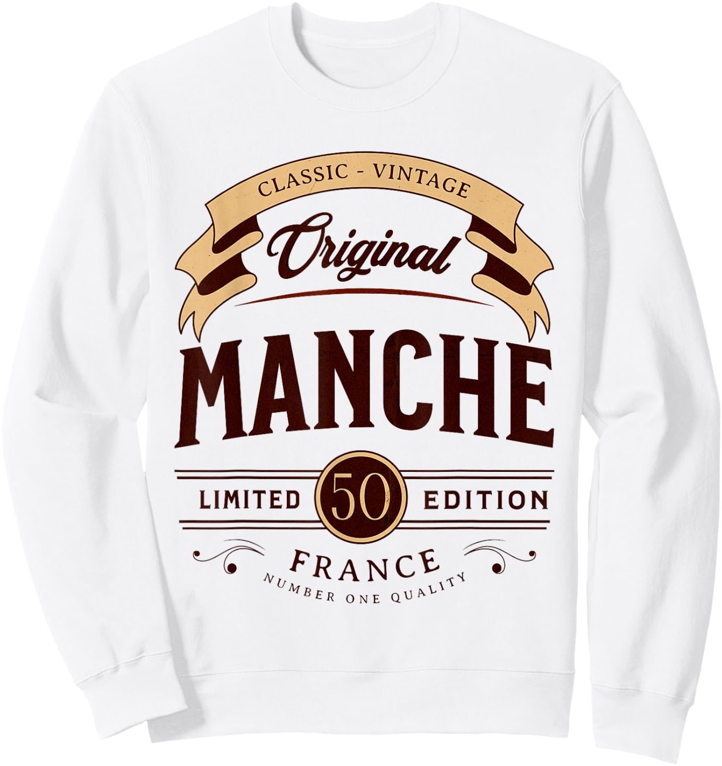 I Love France Sleeve Vintage French Department , Black, S Sweatshirt - Sweatshirt | White