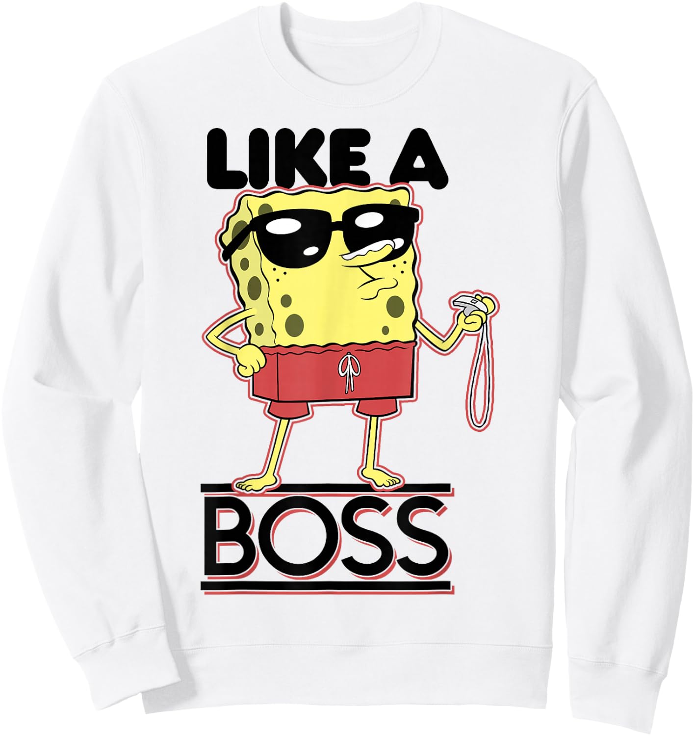 SpongeBob SquarePants Lifeguard Like A Boss , grey Sweatshirt - Sweatshirt | White