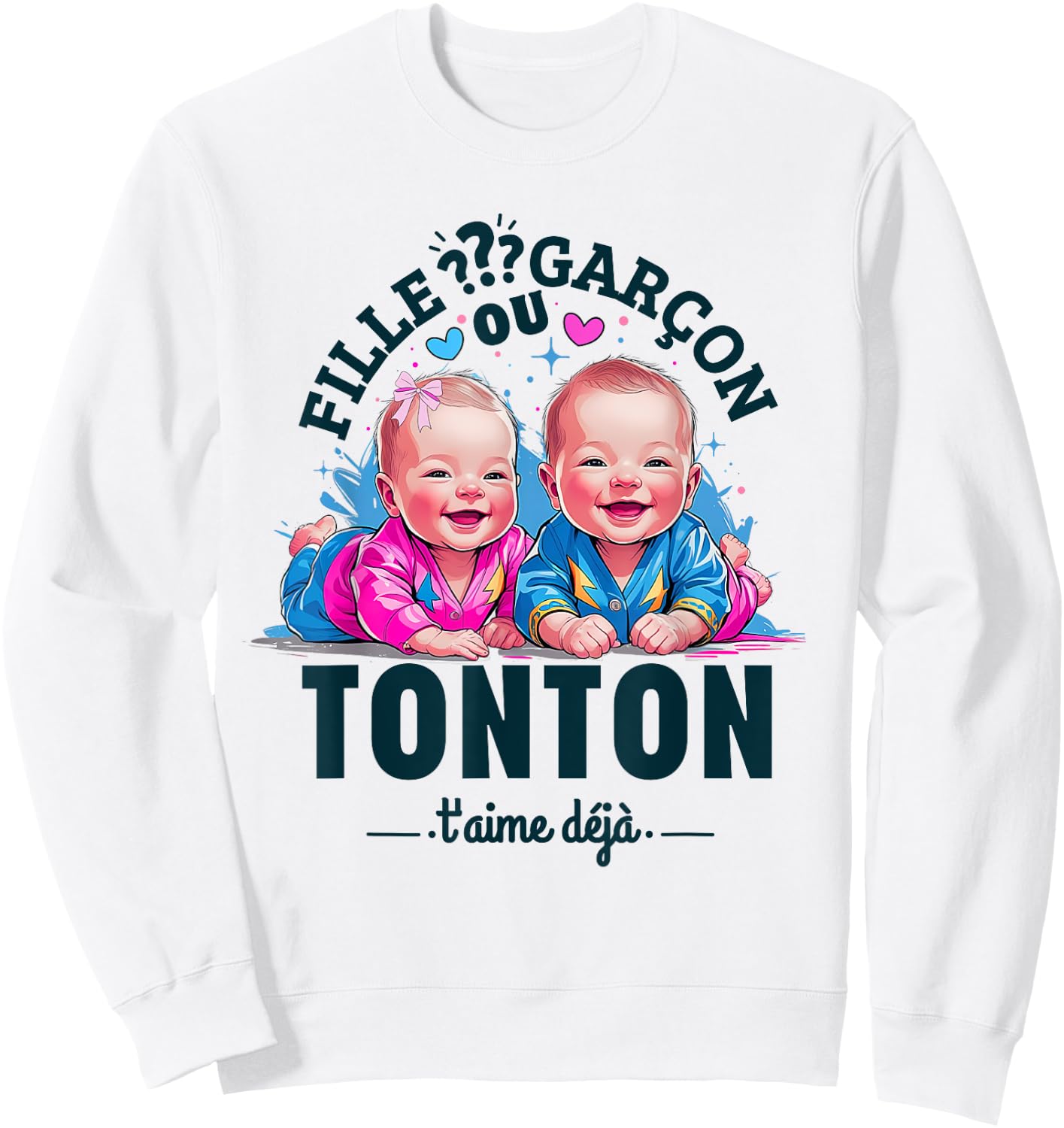 Man Gift Gender Reveal Tonton Party Gender Reveal Baby Sweatshirt - Sweatshirt | White