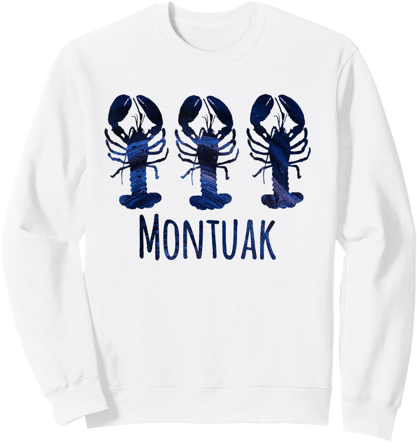 Montauk Nautical Coastal Loves Lobster Seafood Beach Ocean Sweatshirt - Sweatshirt | White
