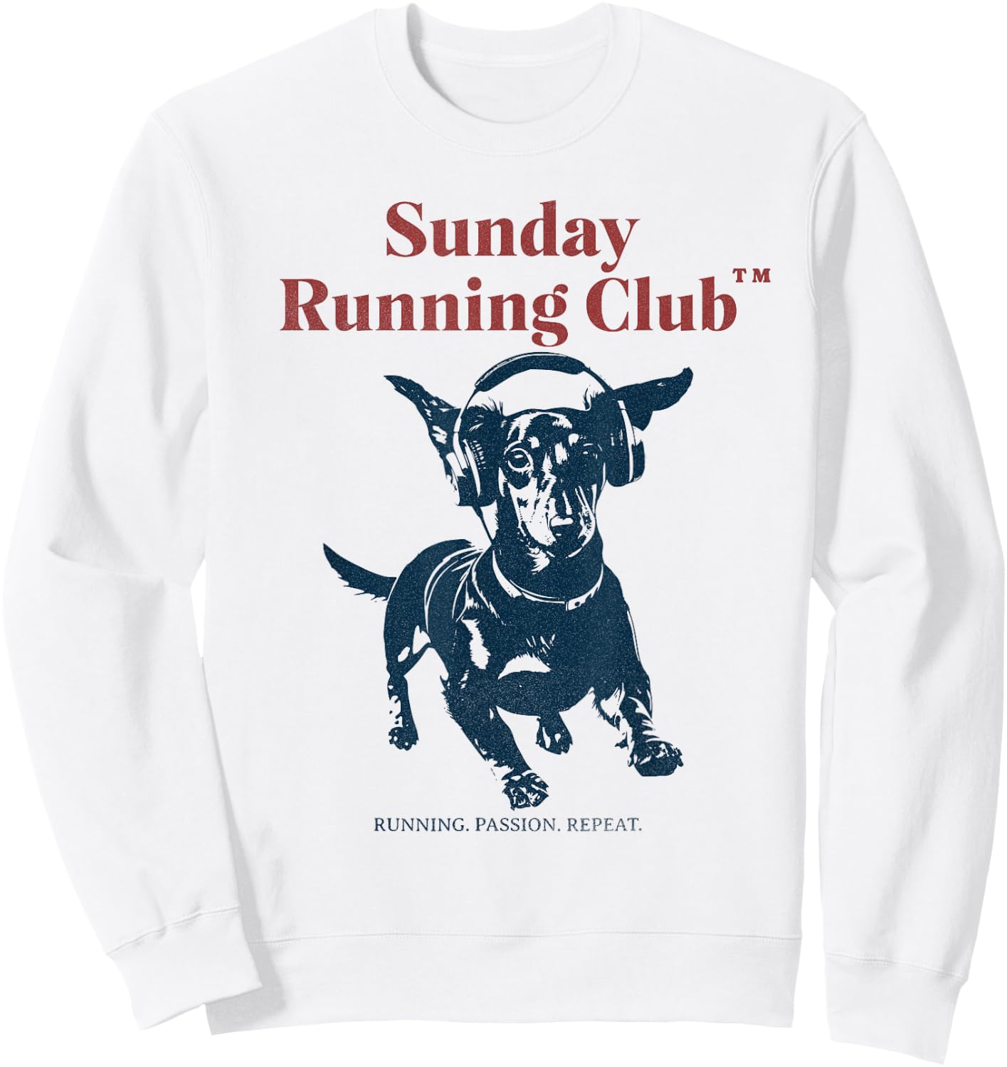 Sunday Running Club - laufender Dackel Sweatshirt - Sweatshirt | White