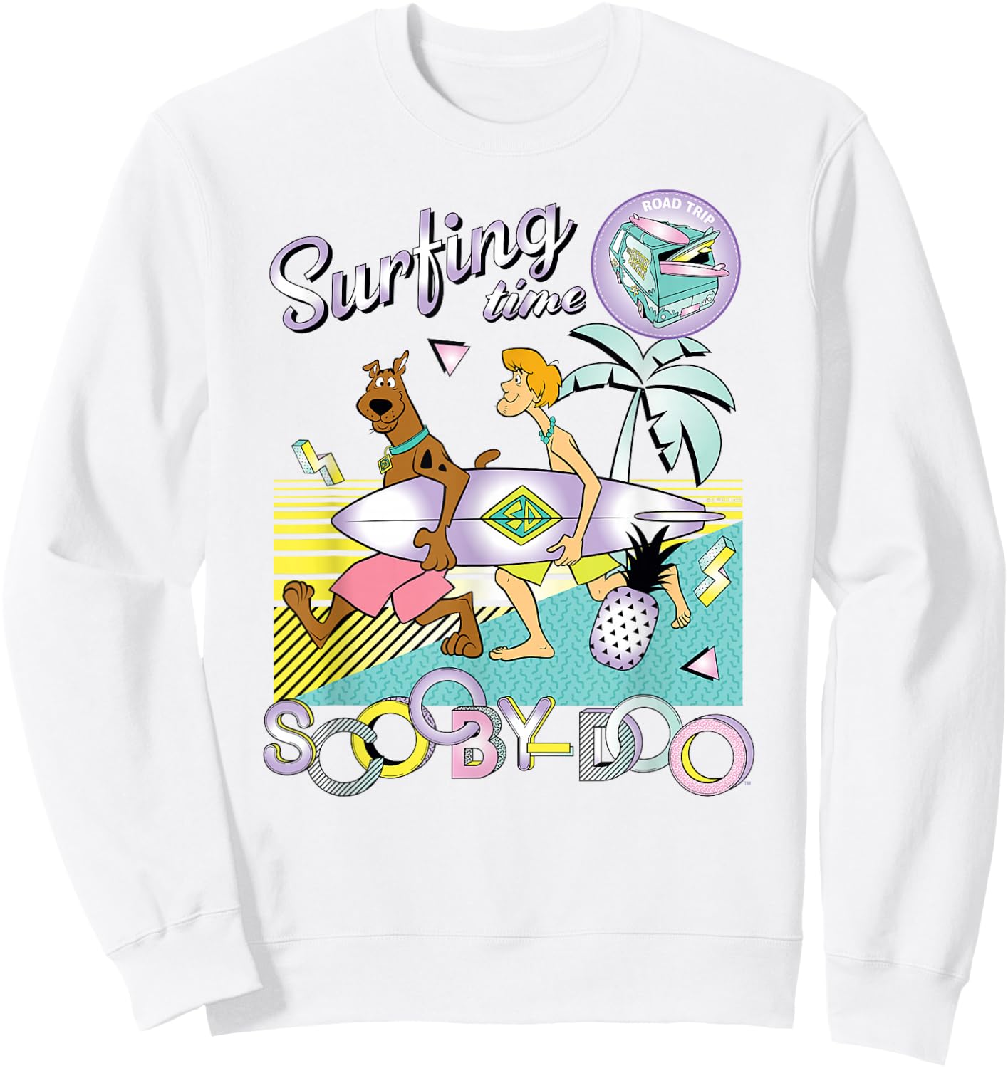 Scooby-Doo and Shaggy Surfing Time Sweatshirt - Sweatshirt | White