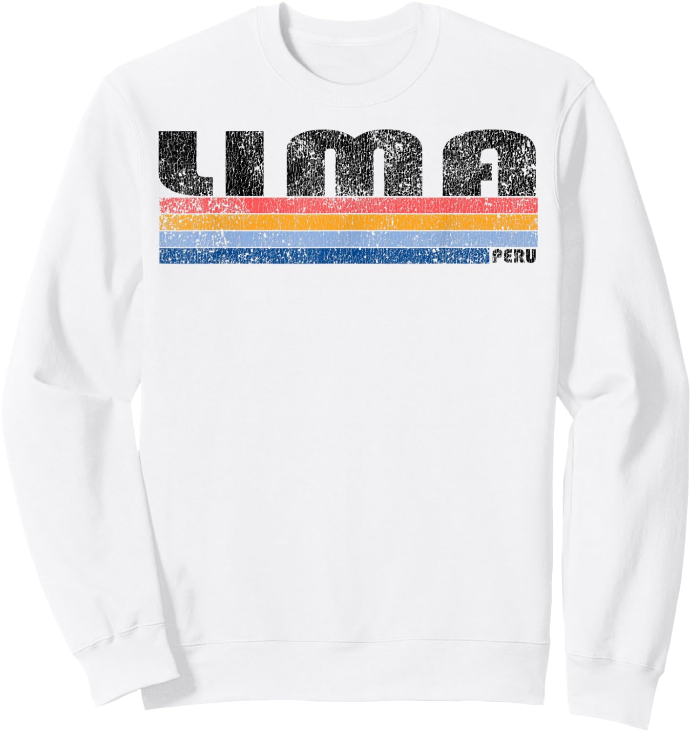 Vintage 1980s Style Lima Peru Sweatshirt - Sweatshirt | White