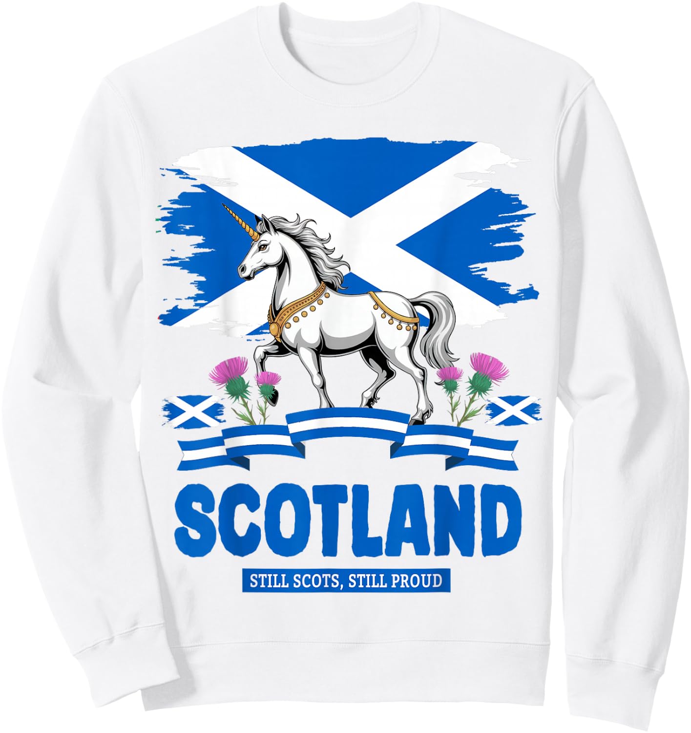 Scottish Unicorn Outfit Idea For Toddlers & Kids Scotland Sweatshirt - Sweatshirt | White
