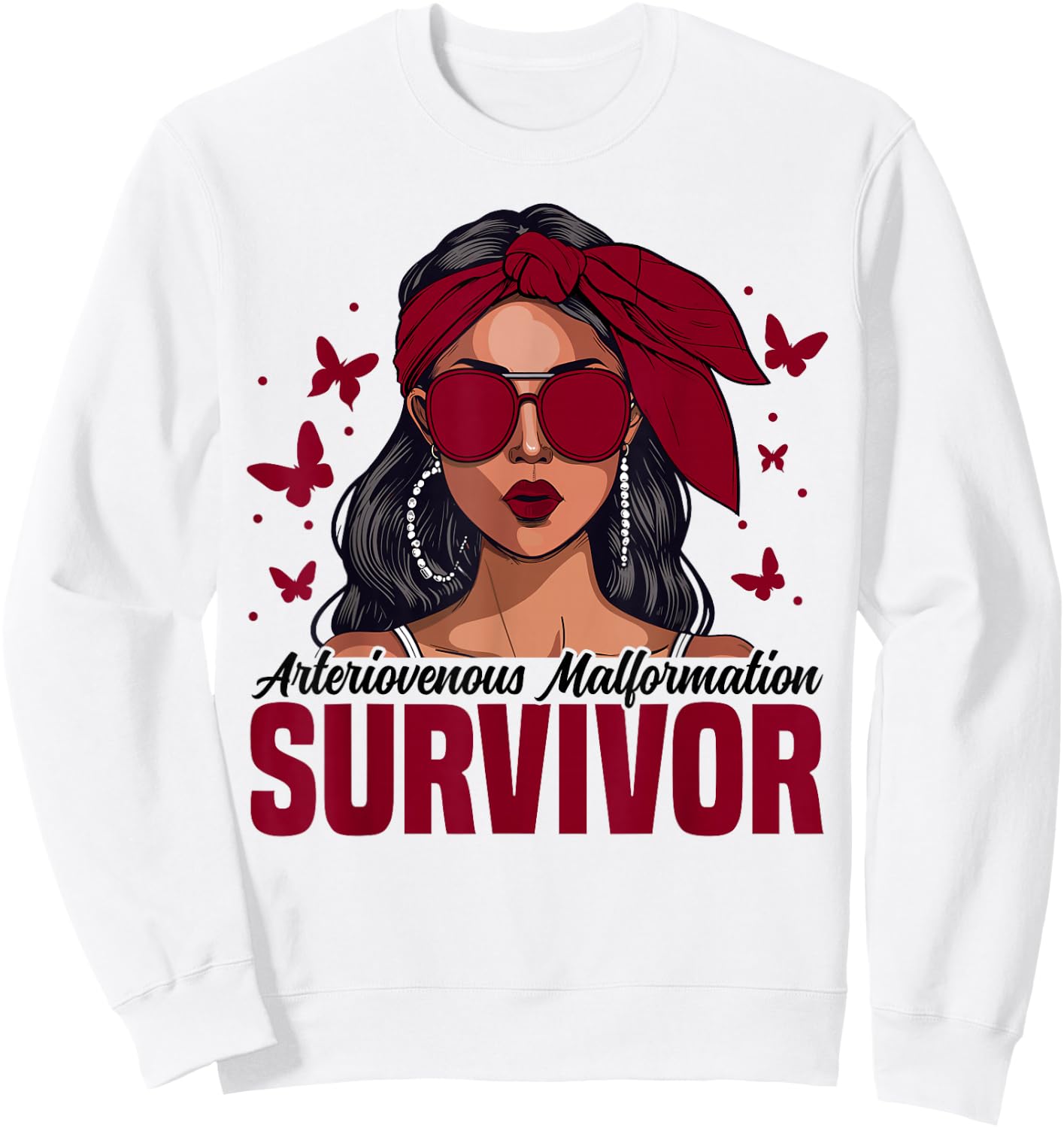 AVM Survivor Month Arteriovenous Malformation Awareness Sweatshirt - Sweatshirt | White