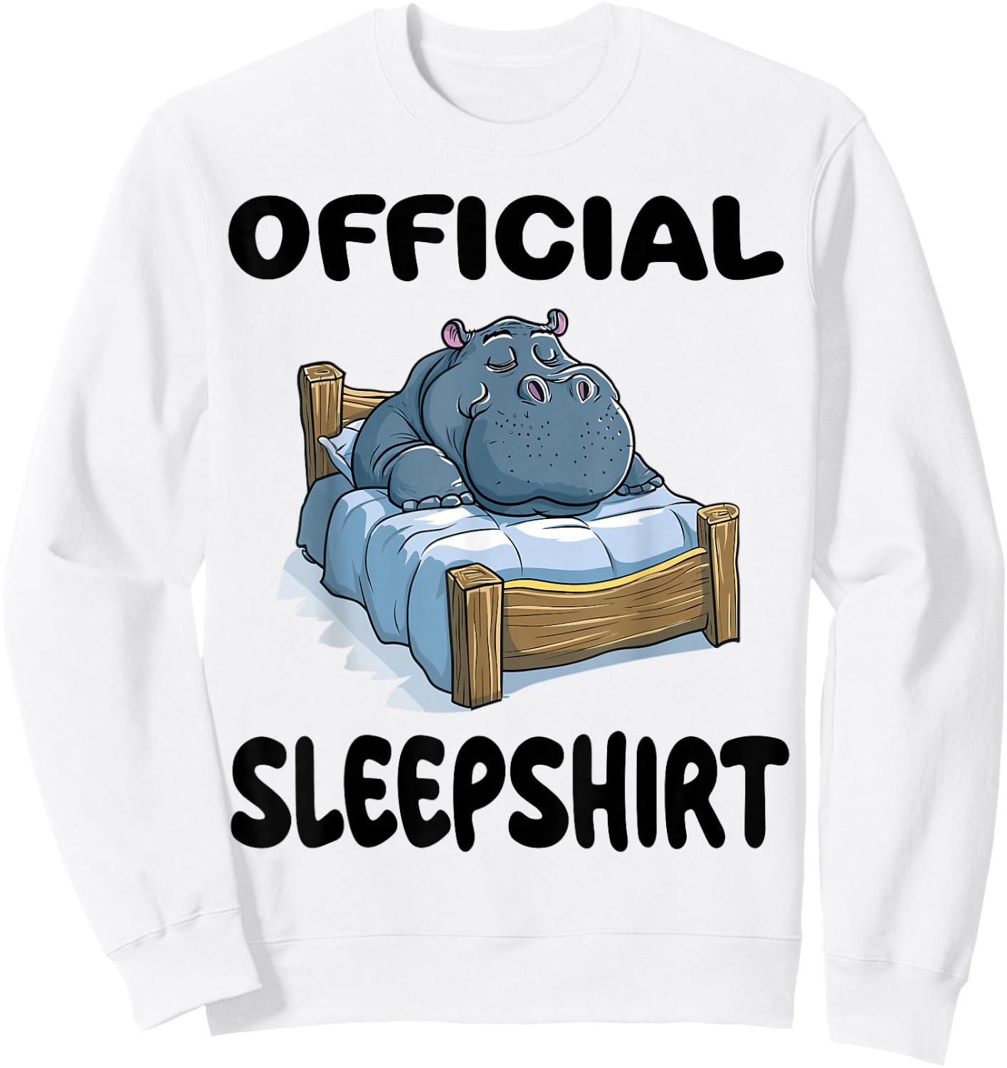 Hippopotamus Hippo Animal Official Sleepshirt Pajamas Sweatshirt - Sweatshirt | White