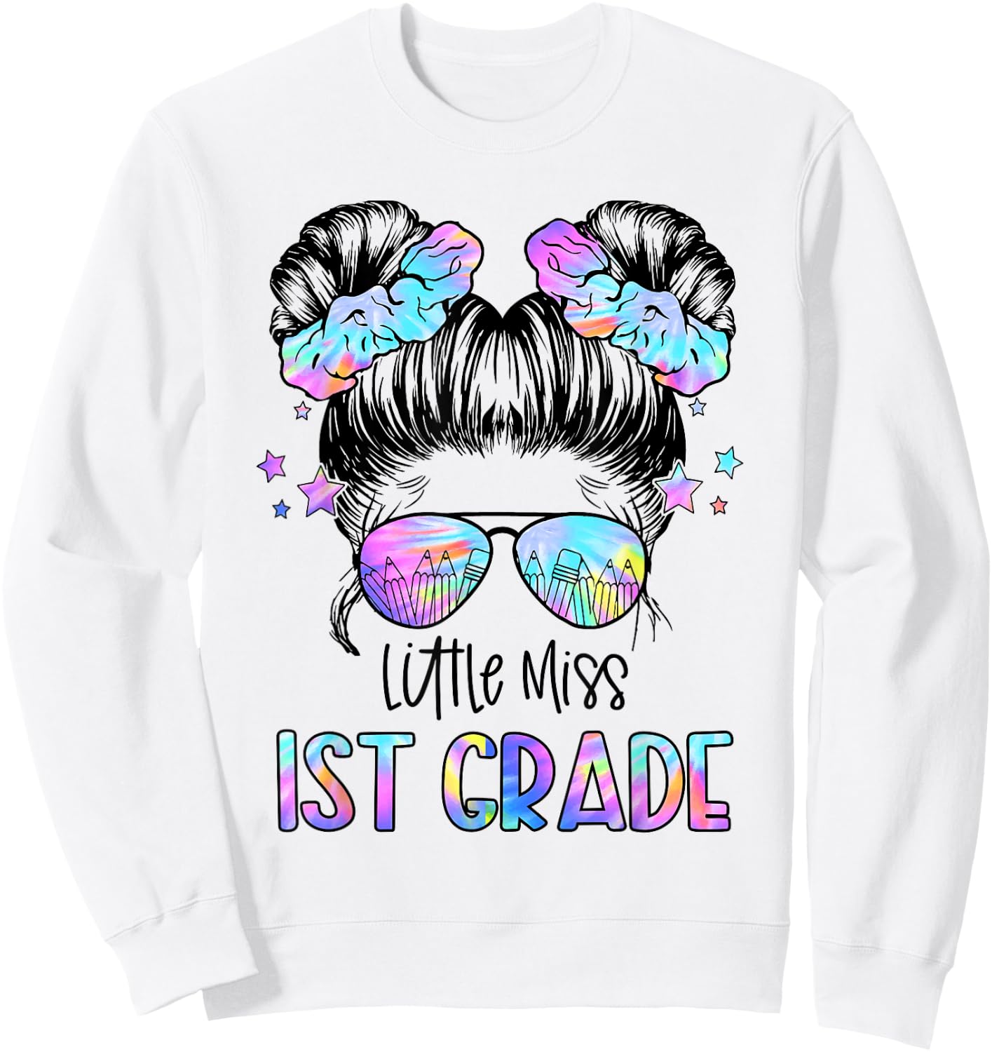 Little Miss 1st Grade First Day Of School First Grade Girls Sweatshirt - Sweatshirt | White