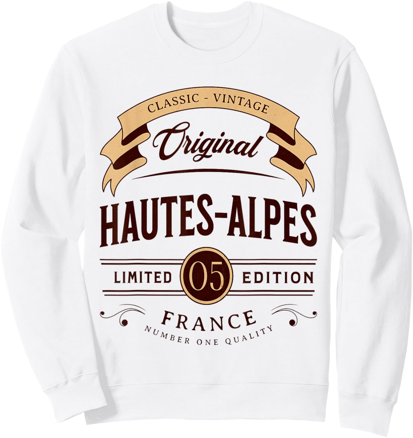 Vintage Hautes-Alpes Department France , grey, S Sweatshirt - Sweatshirt | White