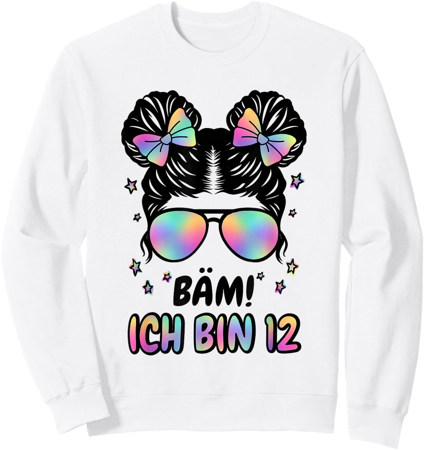 12. Geburtstag Mädchen Messy Bun Bäm! Ich Bin Zwölf Sweatshirt - Sweatshirt | White