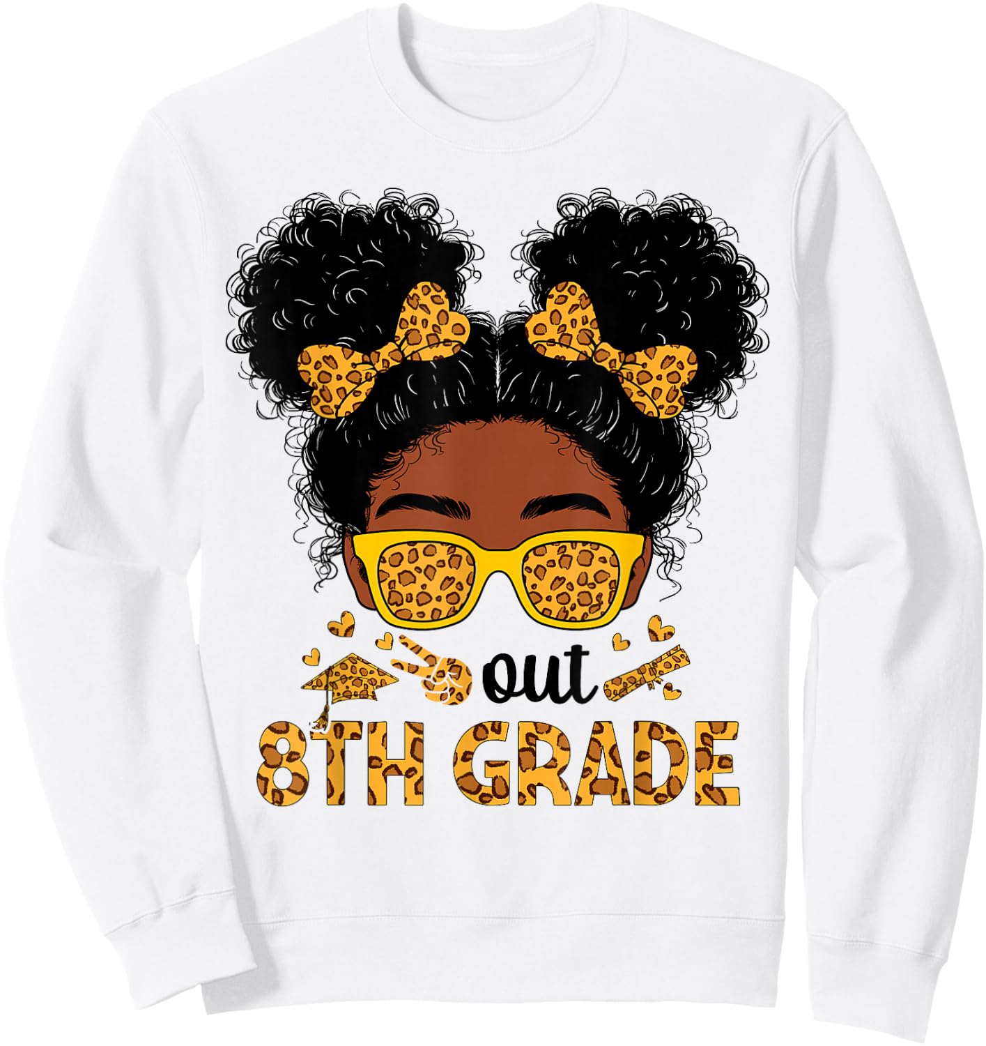 8th Grade Graduation Black Girls Shirt Peace Out 8th Grade Sweatshirt - Sweatshirt | White
