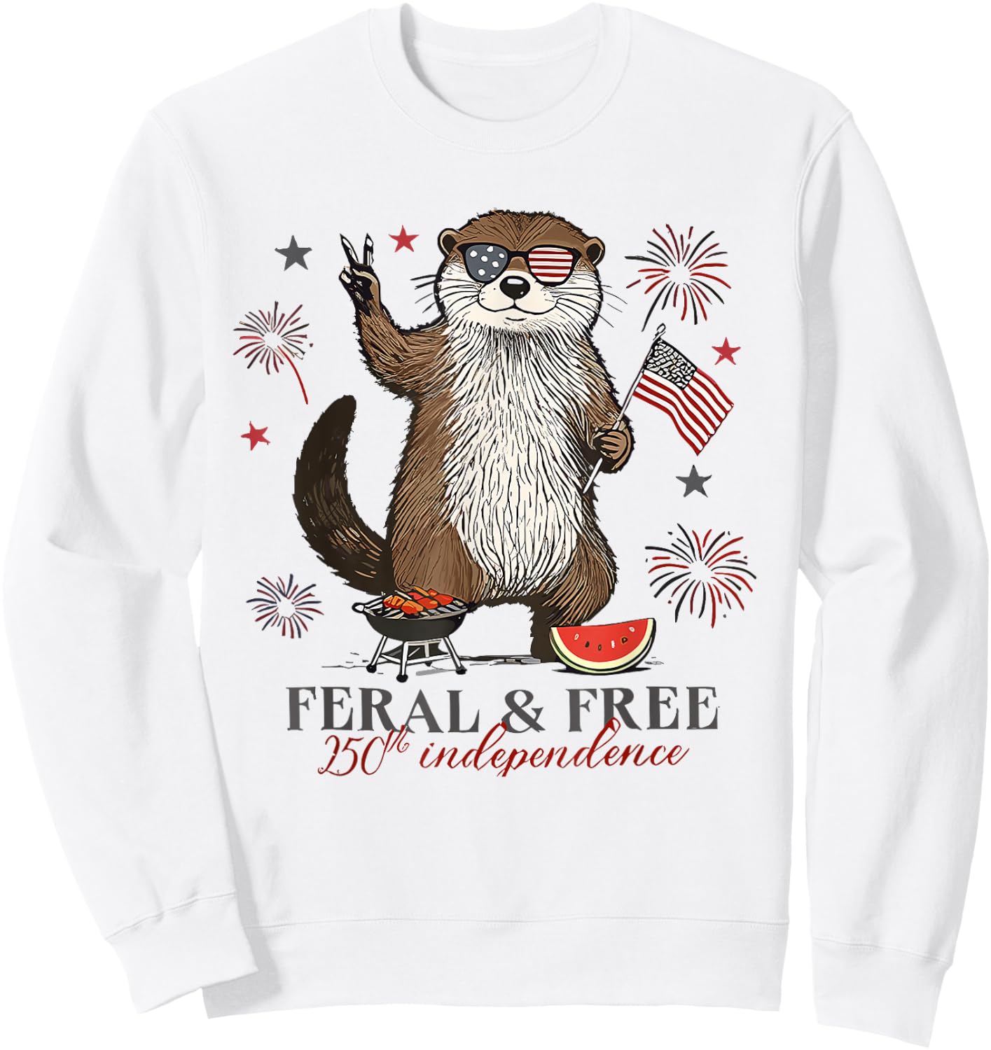 Feral and Free Otter Sweatshirt - Sweatshirt | White