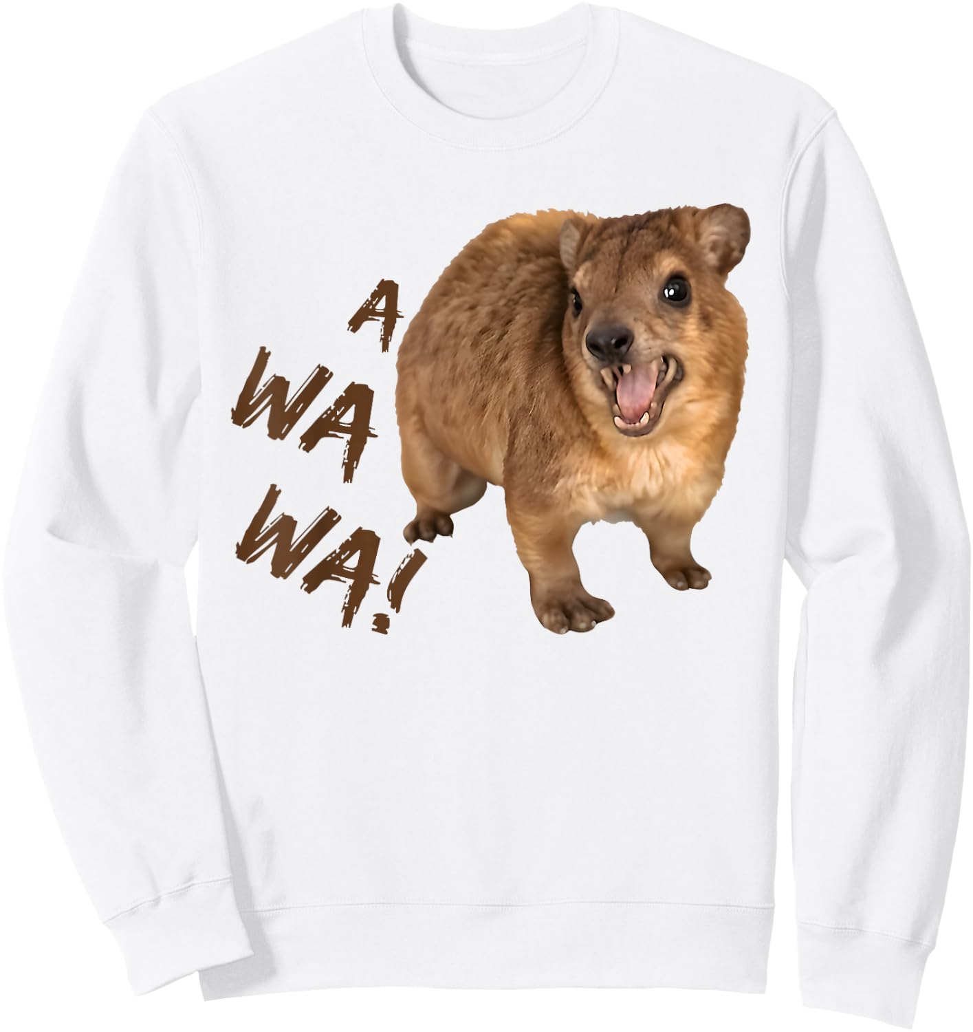 Awawa! Angry Screaming Hyrax Meme Sweatshirt - Sweatshirt | White