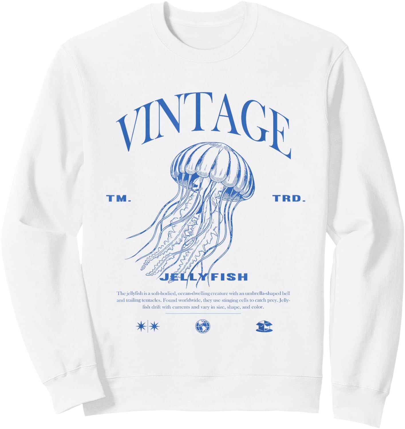 Jellyfish Vintage , White Sweatshirt - Sweatshirt | White