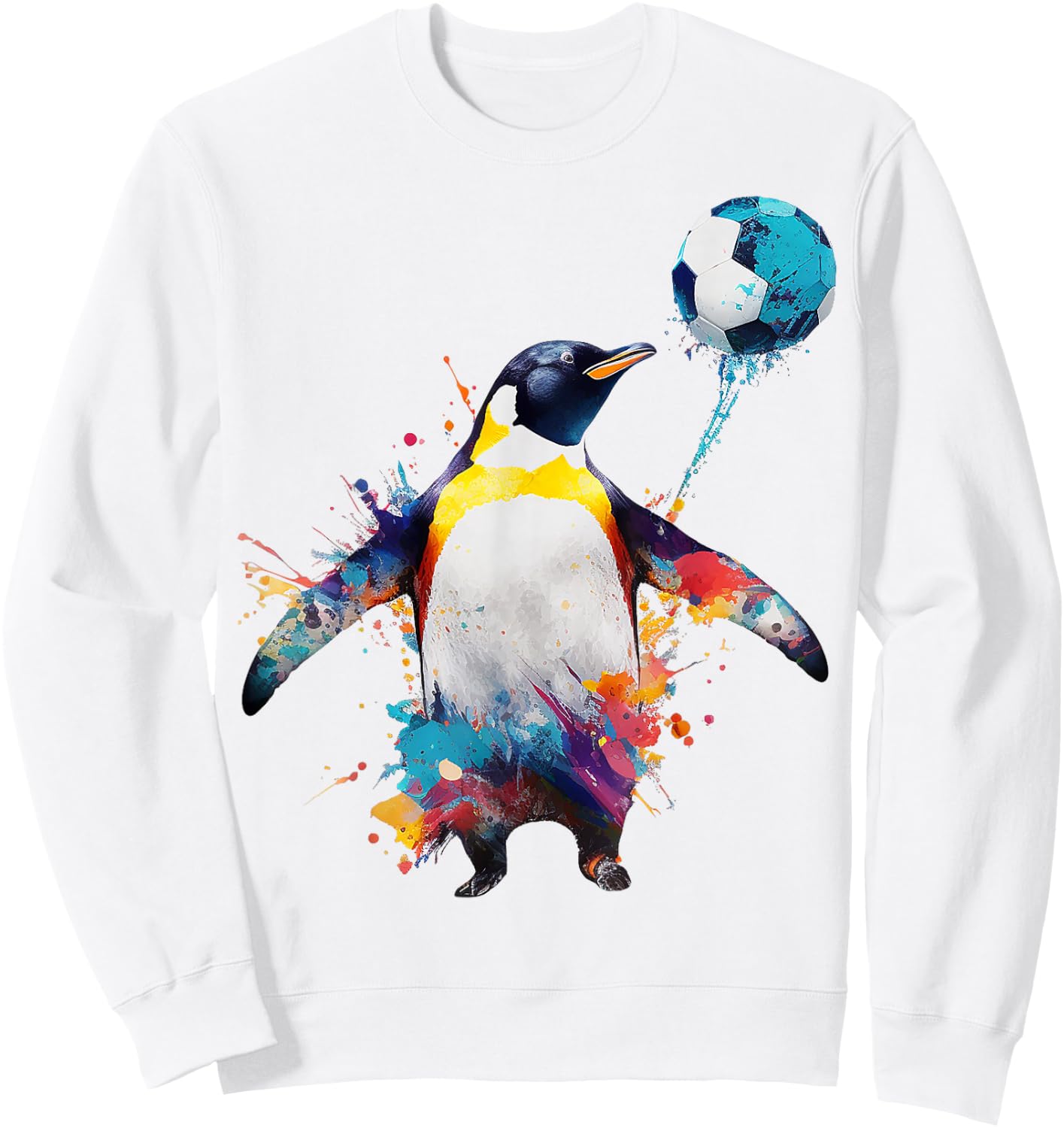 Penguin colourful animal print art animal lovers penguin Sweatshirt - Sweatshirt | White