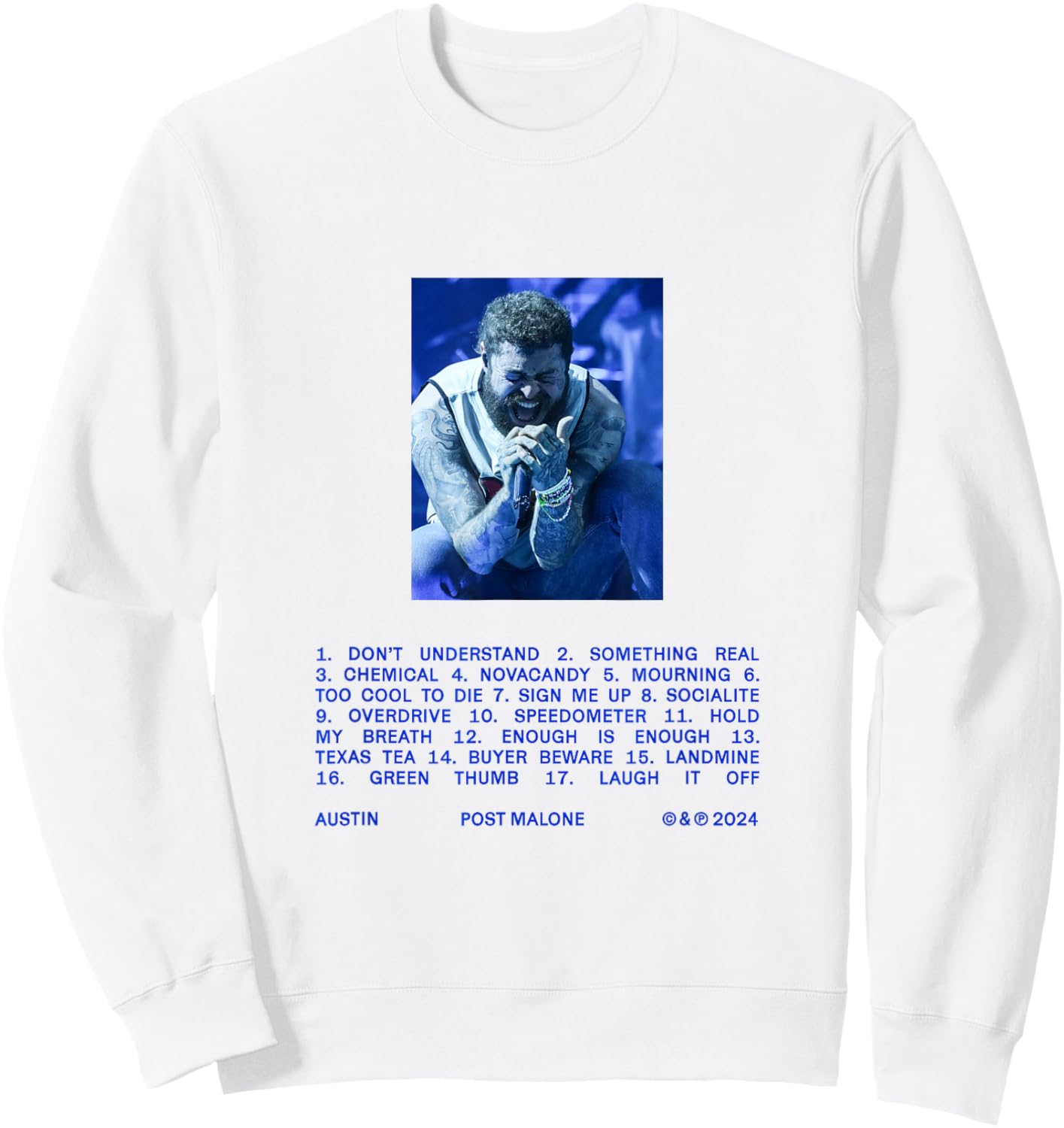 Post Malone Austin Official Watchlist, grey, S Sweatshirt - Sweatshirt | White