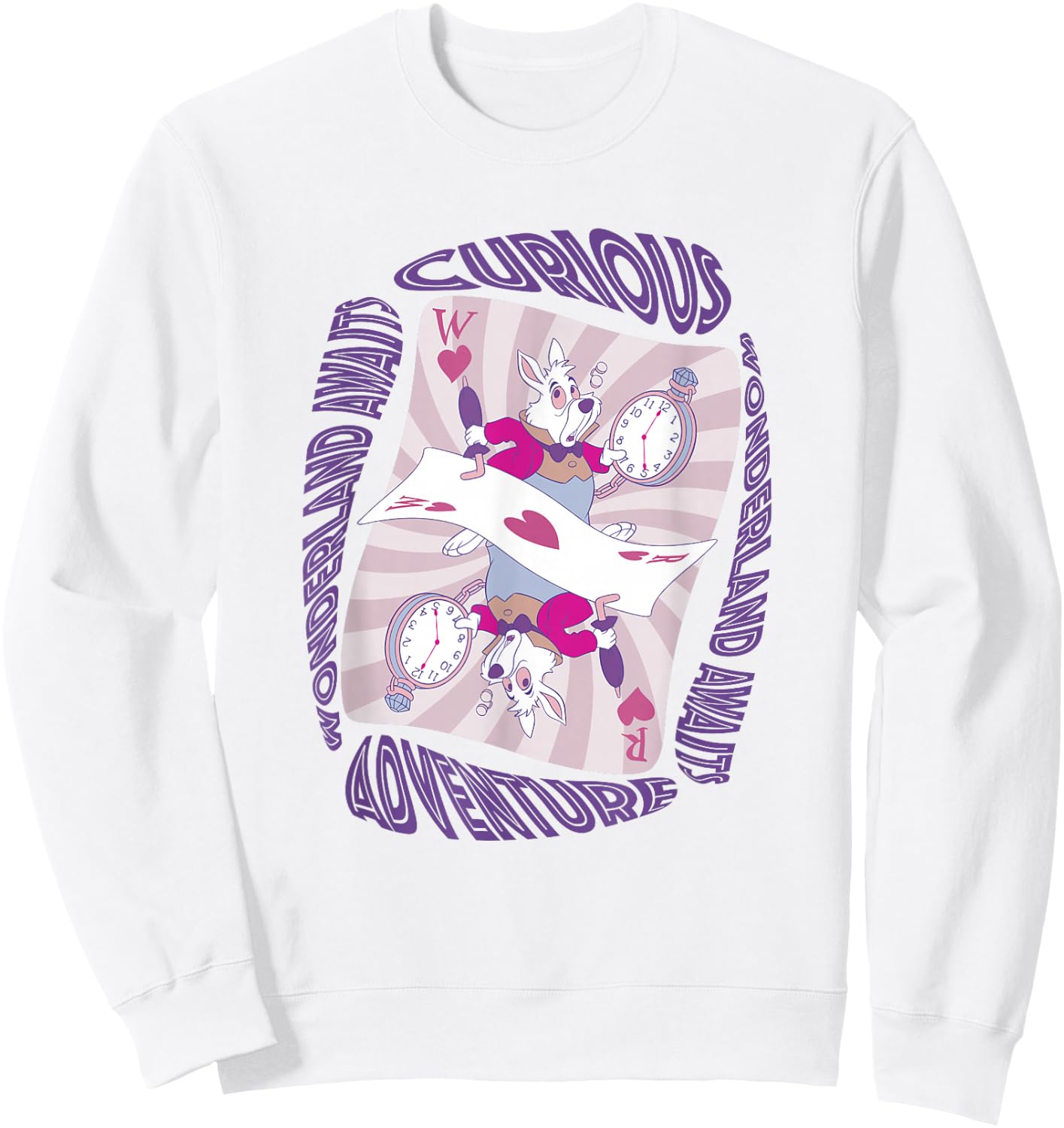 Disney Alice In Wonderland Adventure Awaits White Rabbit Sweatshirt - Sweatshirt | White