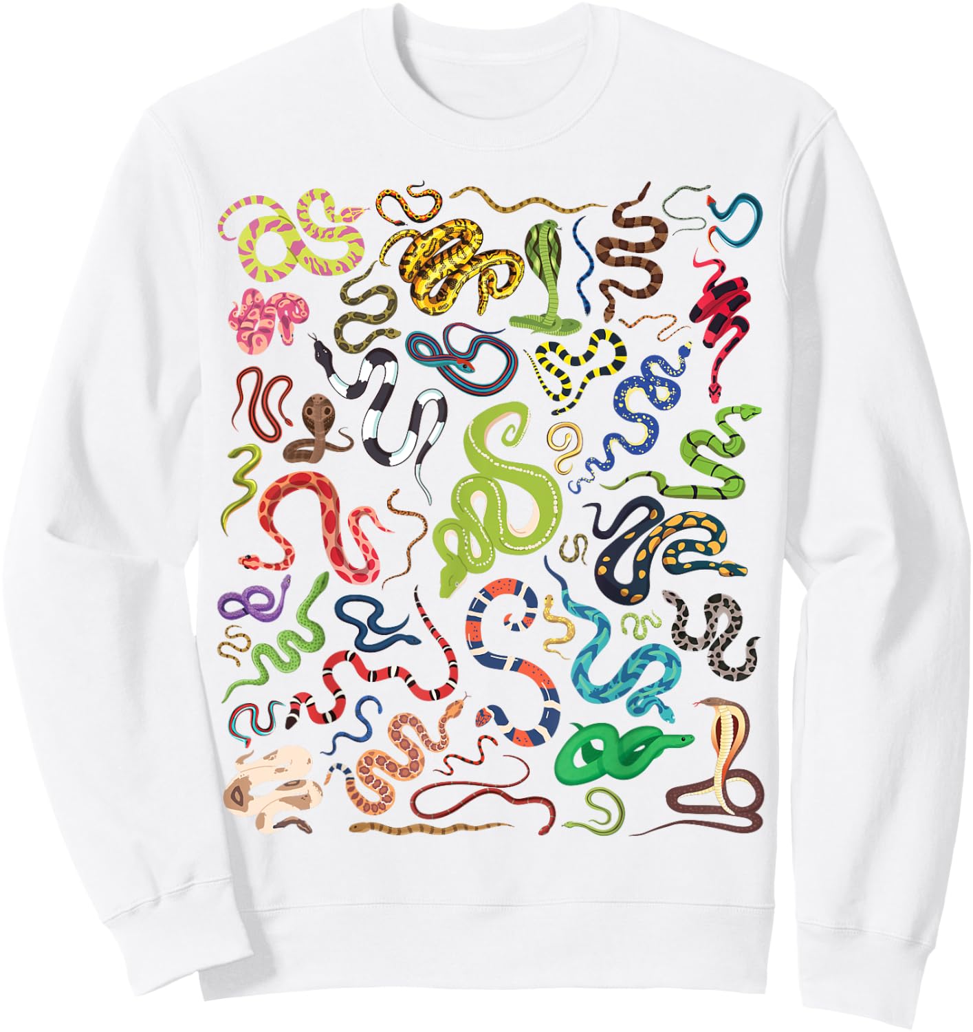 Types Of Snakes Educational Herpetologist Kids Boys Girls Sweatshirt - Sweatshirt | White