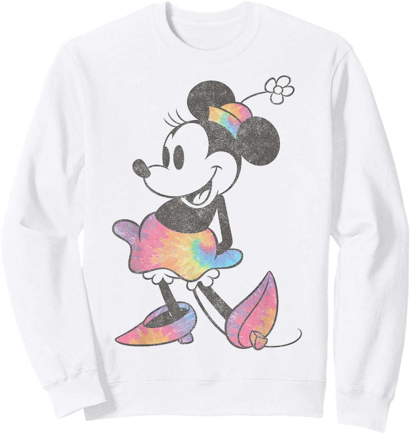 Disney Mickey and Friends Minnie Mouse Tie Dye Small Sweatshirt - Sweatshirt | White