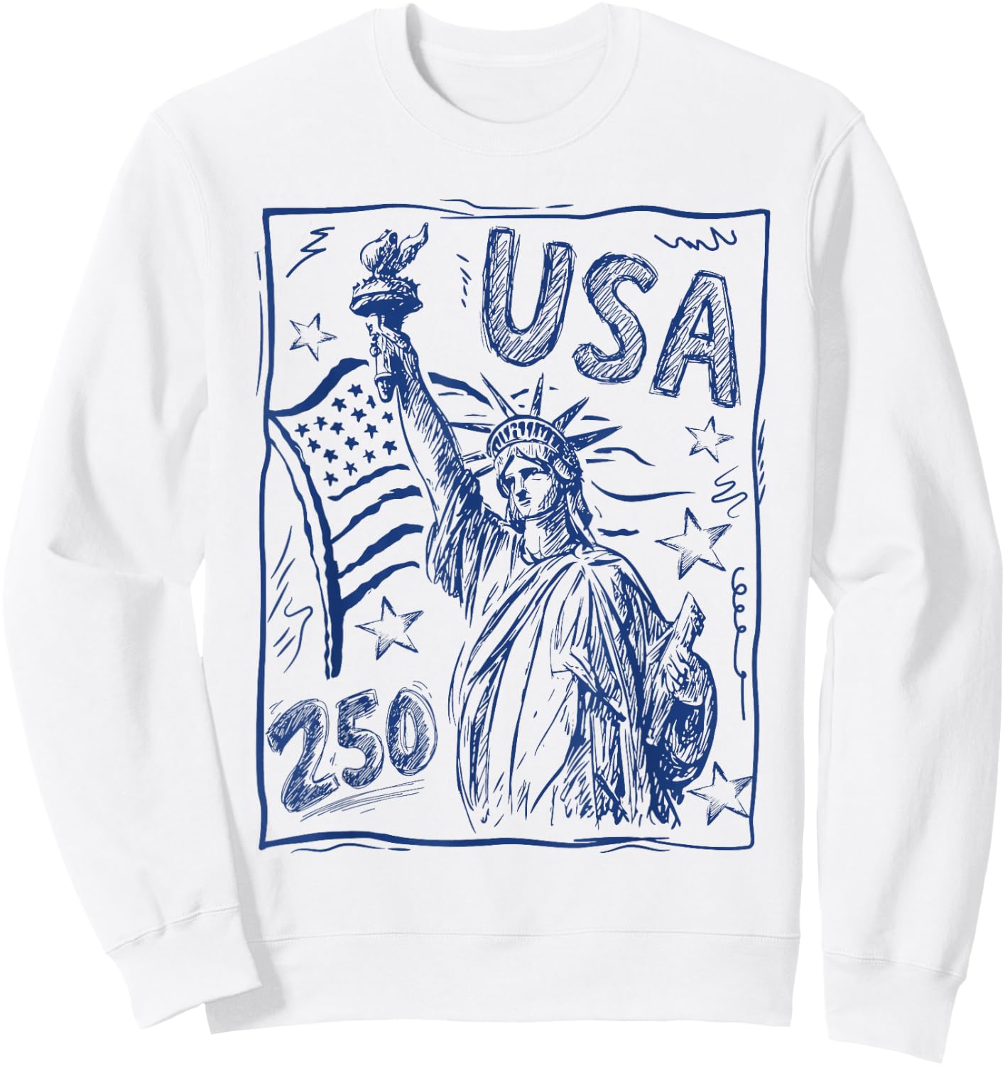 250 Anniversary USA Patriotic 250 Years American 4th of July Sweatshirt - Sweatshirt | White