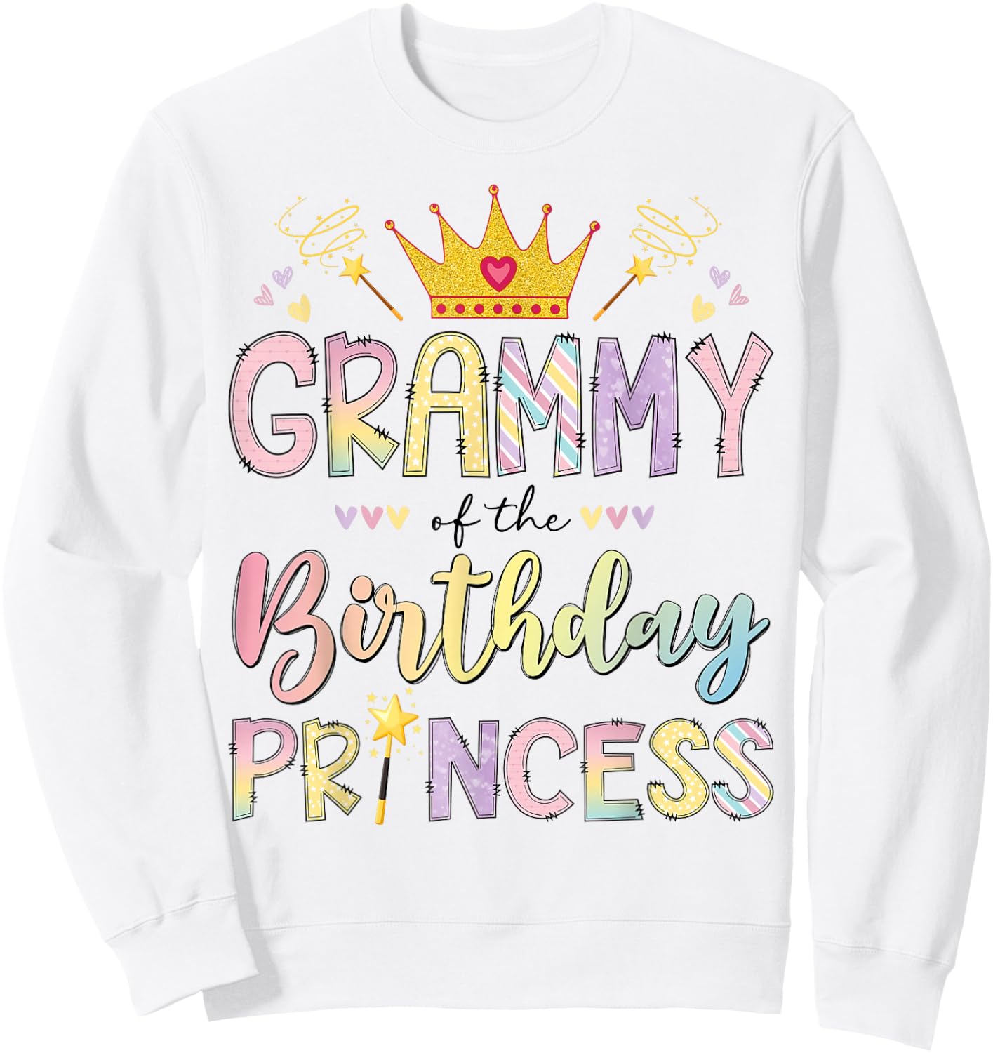 Grammy of The Birthday Princess Girl Party Matching Family Sweatshirt - Sweatshirt | White