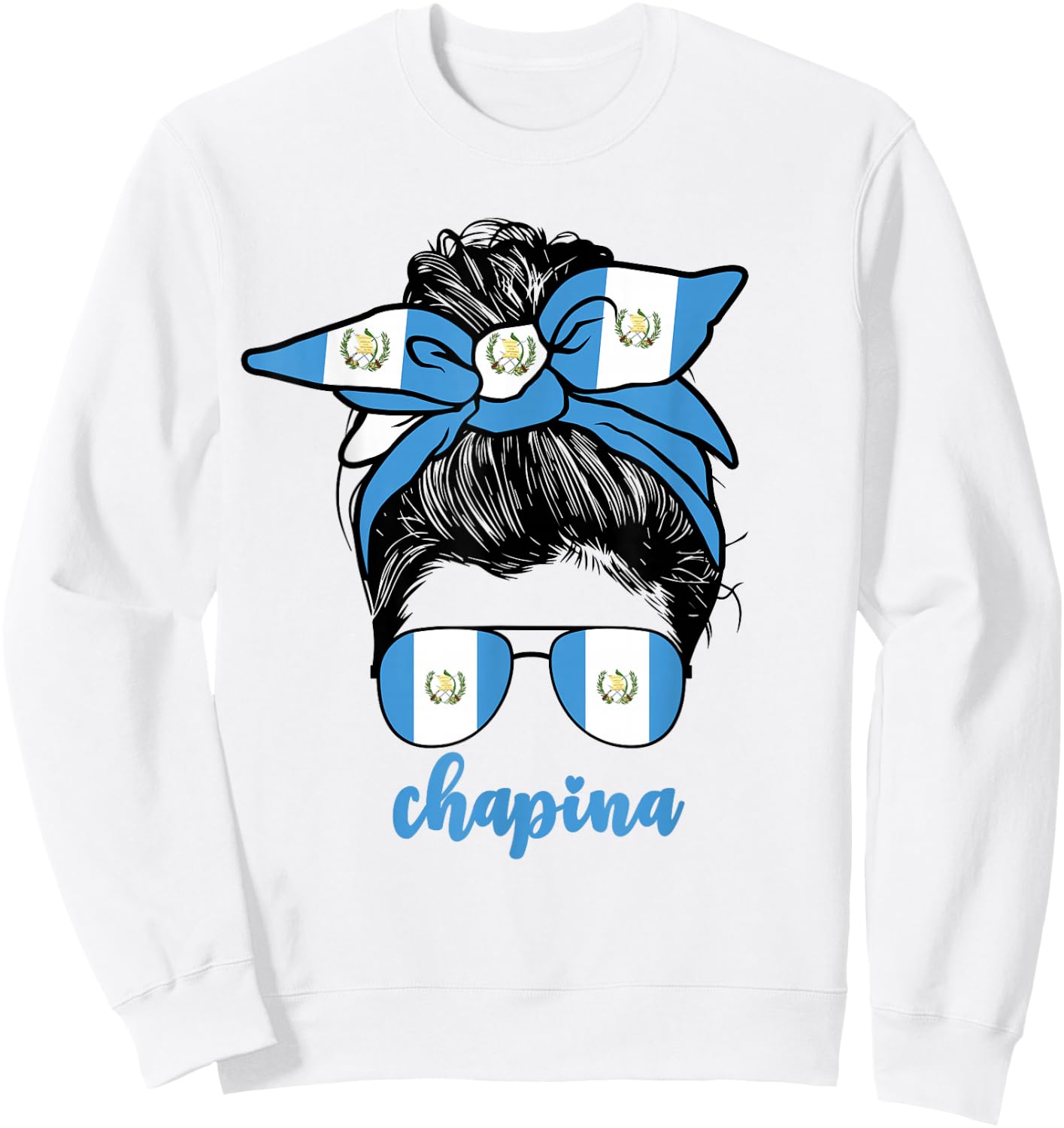 Chapina Guatemalan Women Girls Guatemala Flag Girl Woman Sweatshirt - Sweatshirt | White