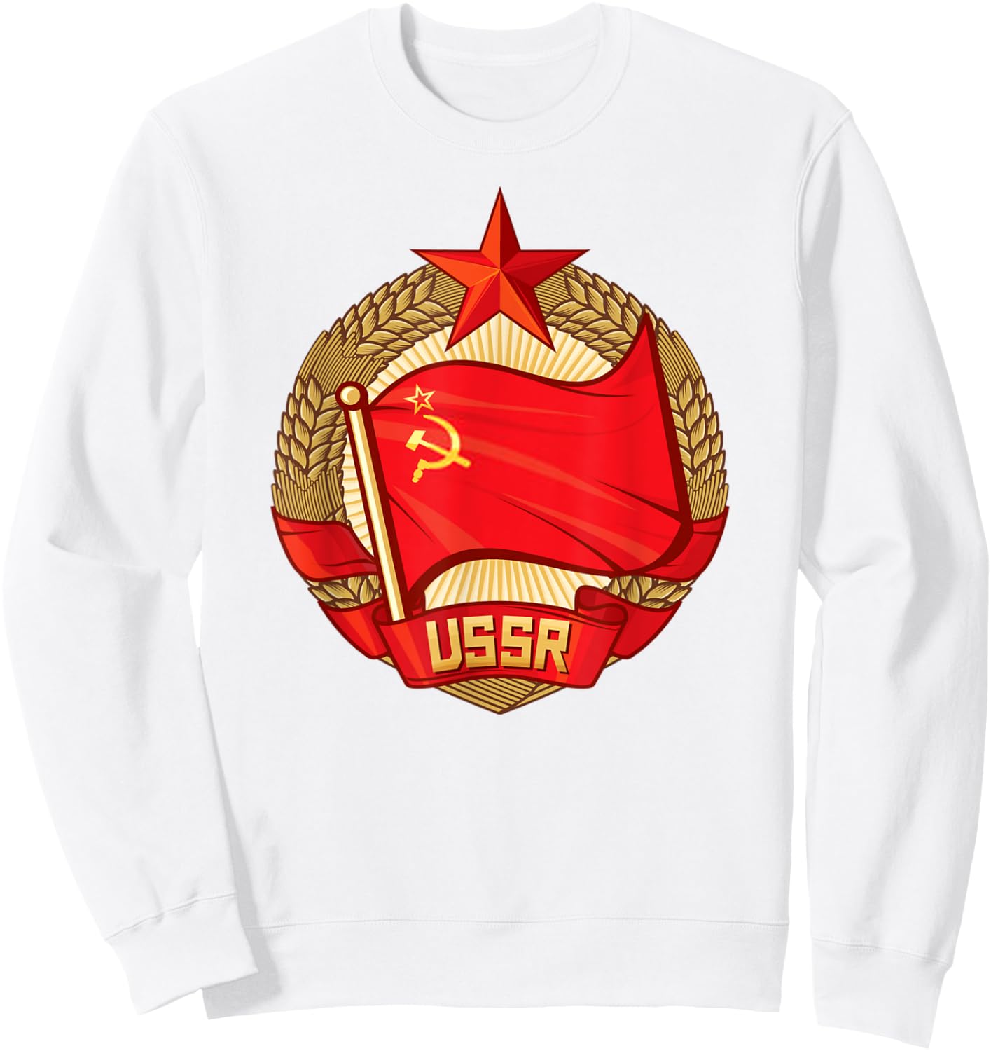 Soviet Union Hammer and Sickle CCCP Communist Party Red Army Sweatshirt - Sweatshirt | White